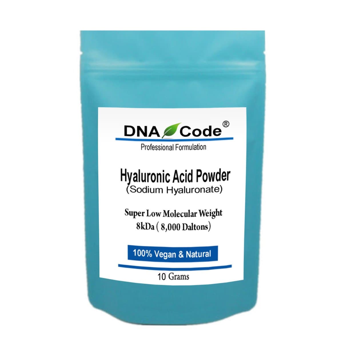 DNA Code-DIY Hyaluronic Acid Powder-Sodium Hyaluronate, Lowest Molecular Weight-8kDa, Cosmetic Grade, Add to Your Own Products