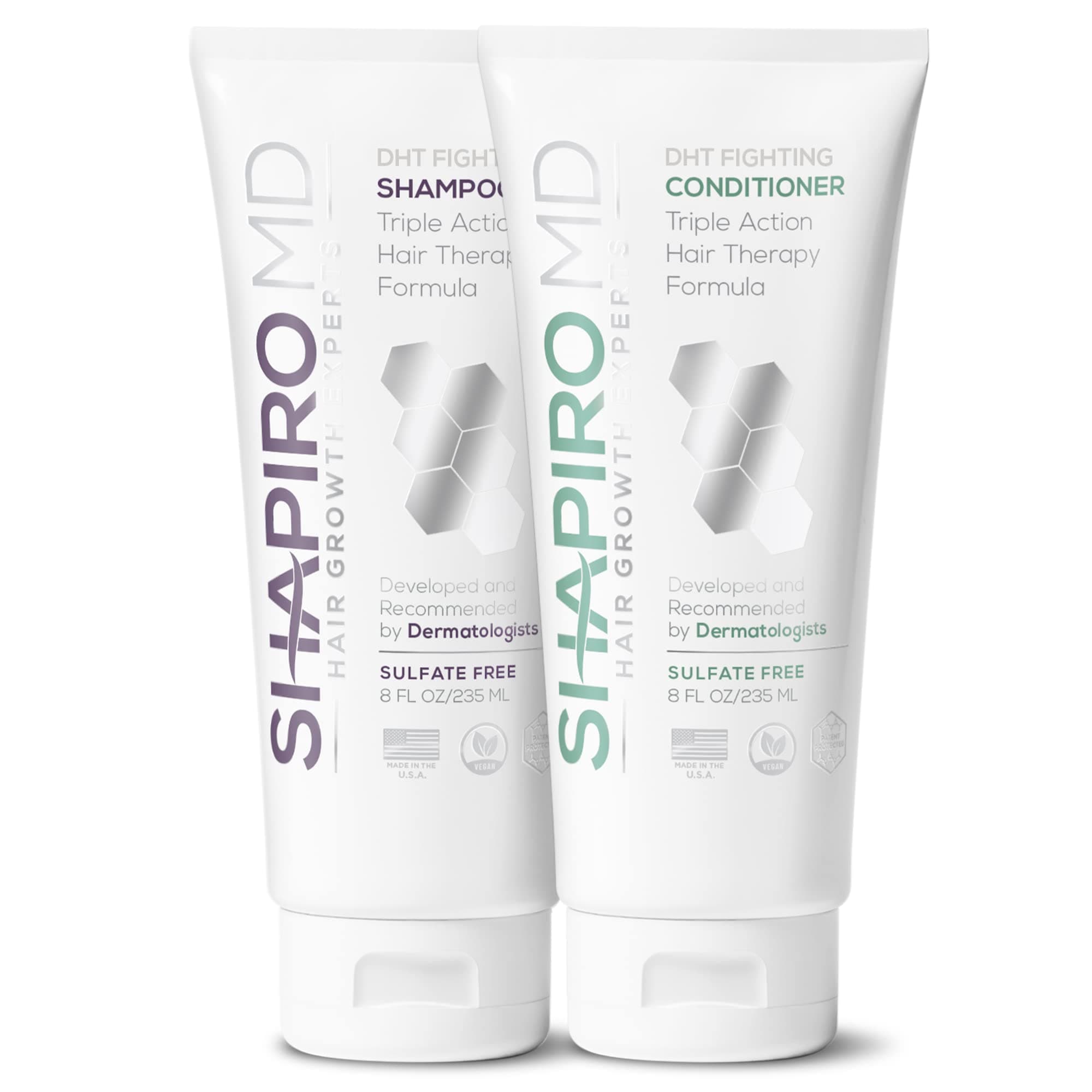 Hair Loss Shampoo and Conditioner | DHT Fighting Vegan Formula for Thinning Hair Developed by Dermatologists | Experience Healthier, Fuller & Thick...