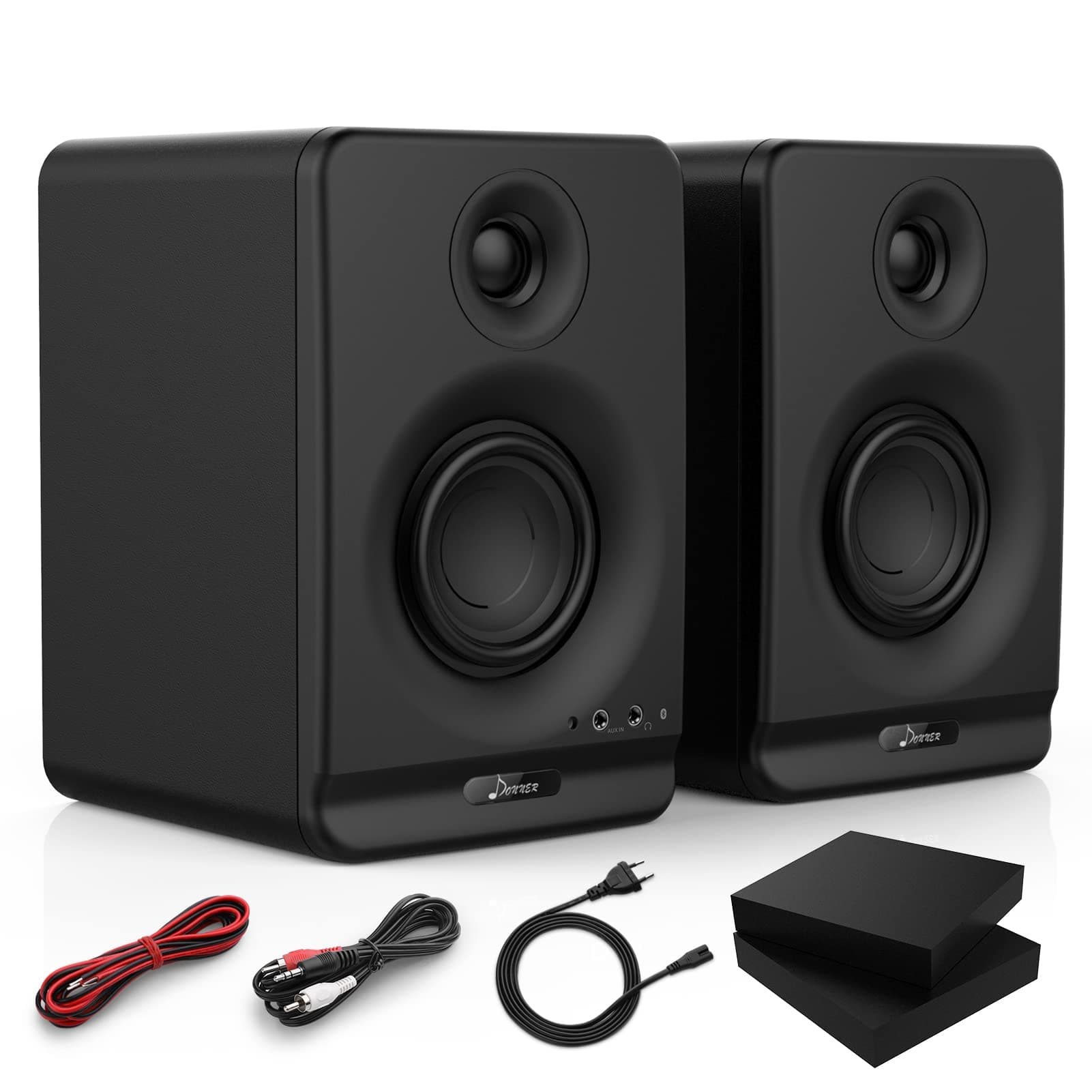 Donner Studio Monitors 3" Near Field Studio Monitors with CSR 5.0 Bluetooth, for Music Production, Live Streaming and Podcasting, 2-Pack Includ...