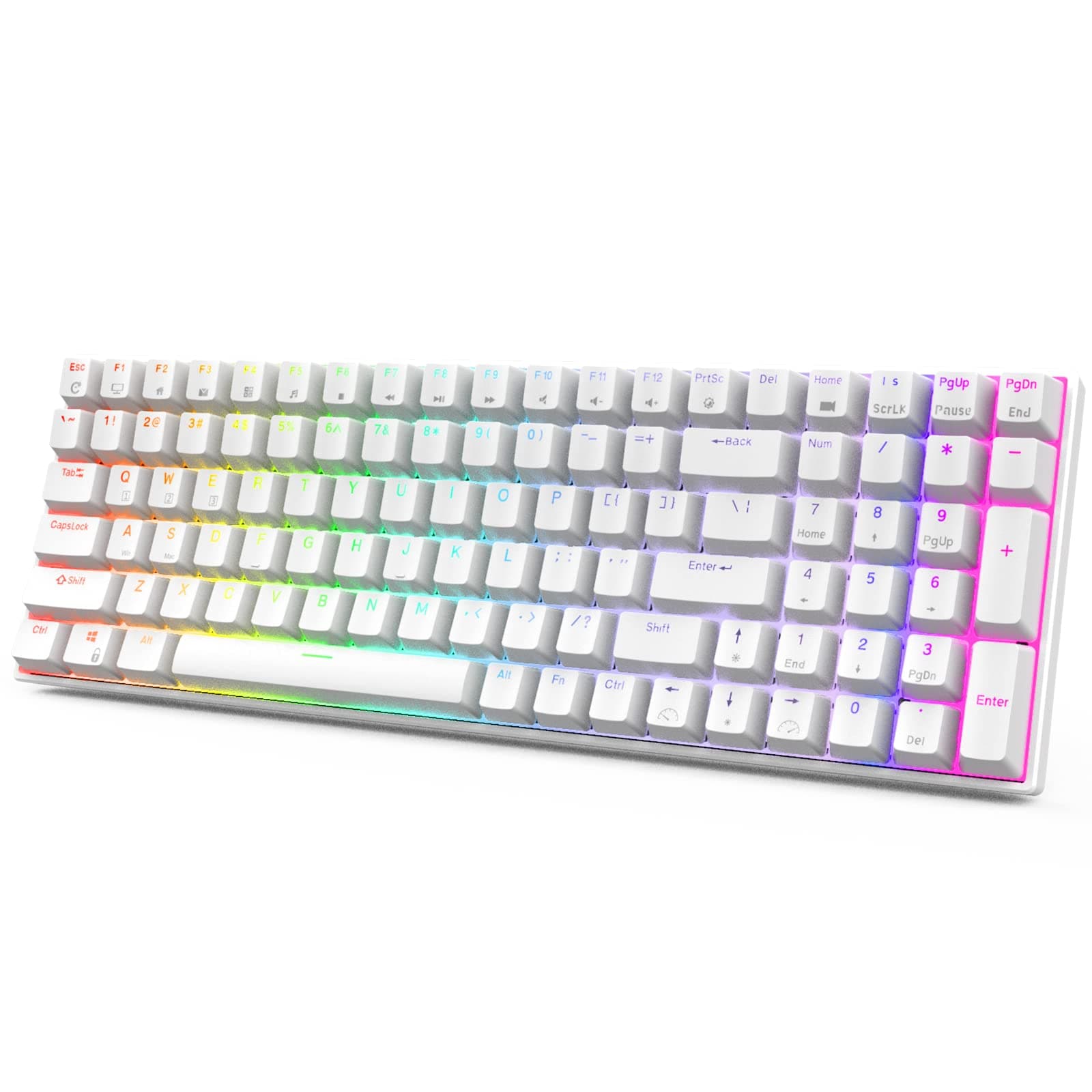 RK ROYAL KLUDGE RK100 2.4G Wireless/Bluetooth/Wired RGB Mechanical Keyboard, 100 Keys 3 Modes Connectable Hot Swappable Blue Switch Gaming Keyboard...