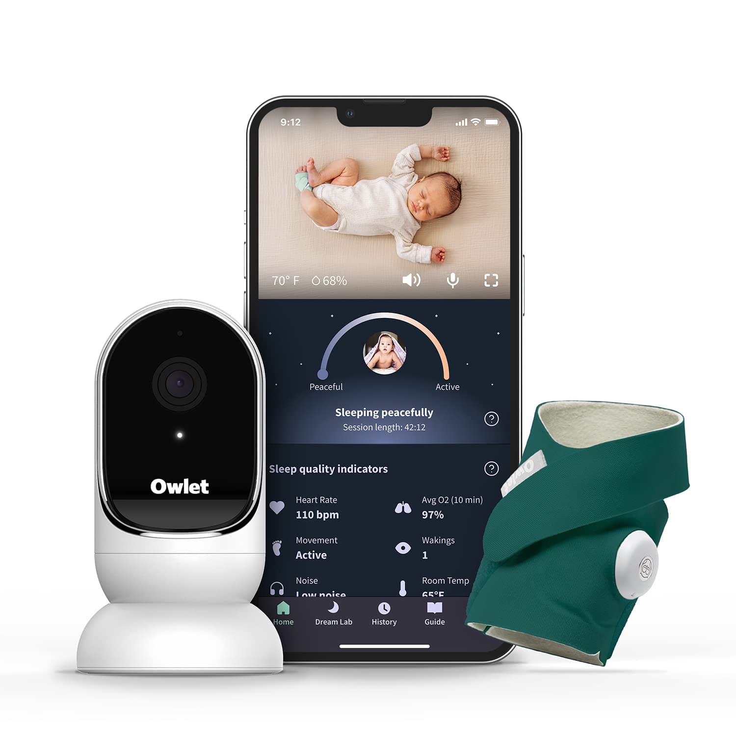 Owlet Dream Duo: Dream Sock Baby Monitor and HD Camera
