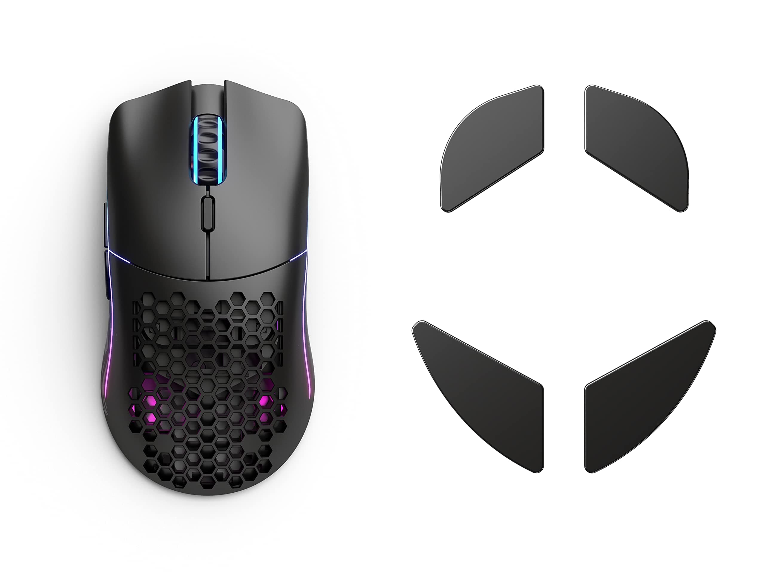 (Mouse + Ceramic Feet) Glorious Model O Wireless Gaming Mouse (Matte Black) + Glorious PC Gaming Mice Feet - Polished Ceramic Feet for Model O/O-(M...