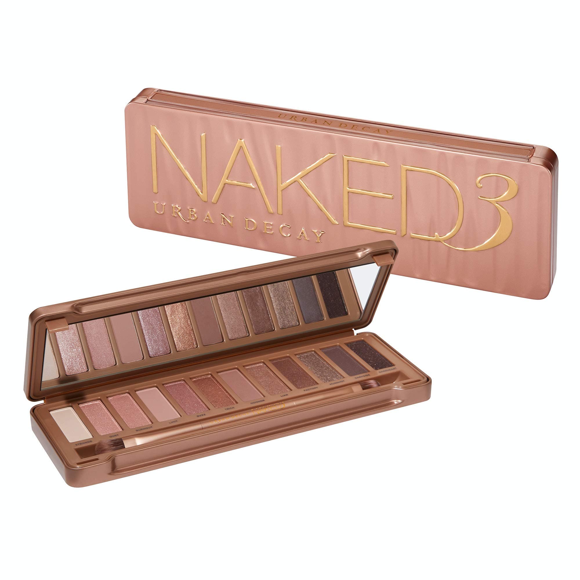 Urban Decay Naked 3 Eye Palette (12 X 0.05 Eyeshadow + 1 Doubled Ended Shadow/Blending Brush), multi color