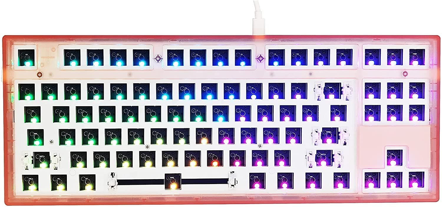 Modular DIY Mechanical Gaming Keyboard, FL870 CMMK, 87 Keys RGB 80% Wired Gaming Keyboard DIY Kit Hot-Swap Switch Customizable Software Supported (...