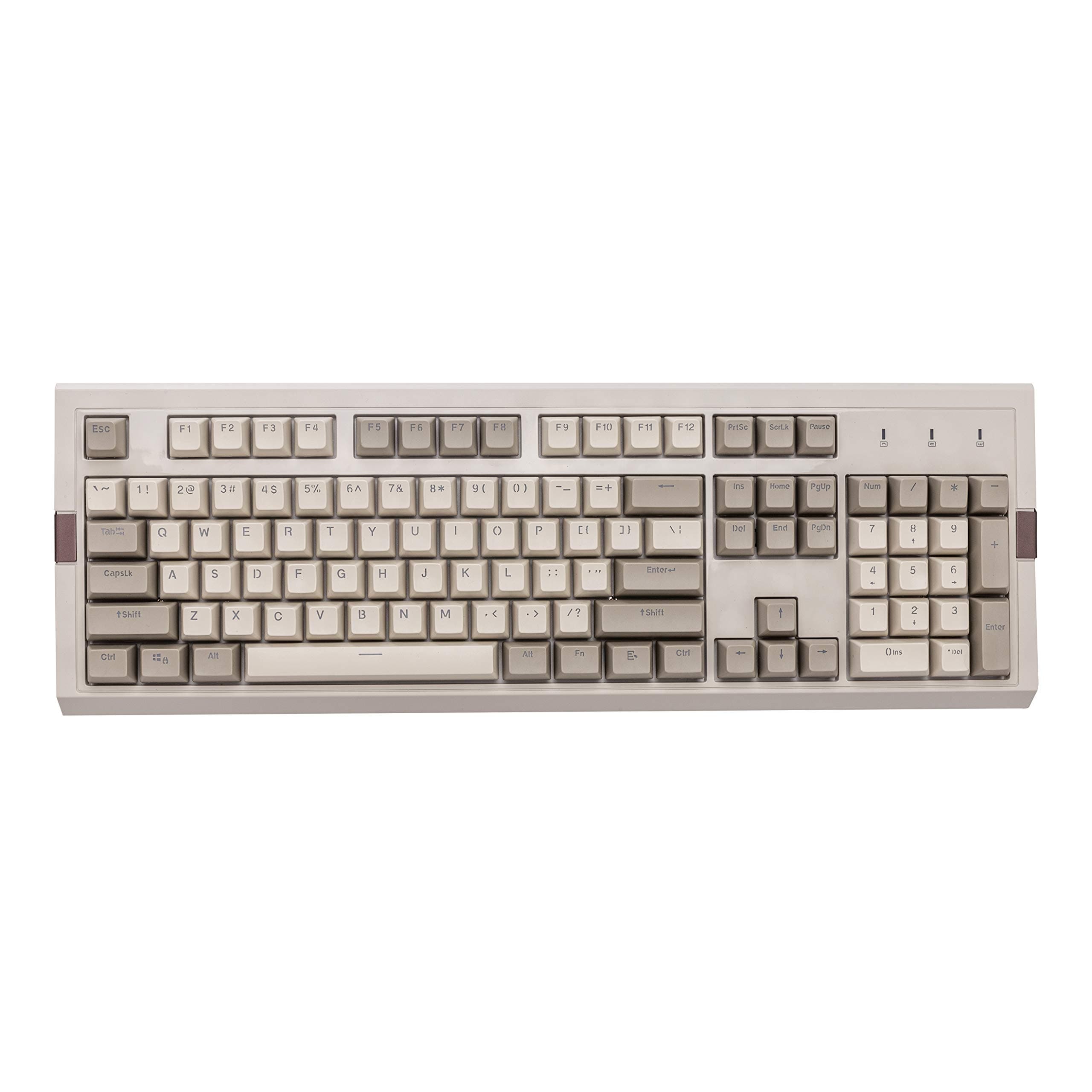 FIRSTBLOOD ONLY GAME. AK510 Retro Mechanical Gaming Keyboard - PBT SP Spherical Keycaps - Classic Grey-White Matching - RGB Backlight - Blue Switches