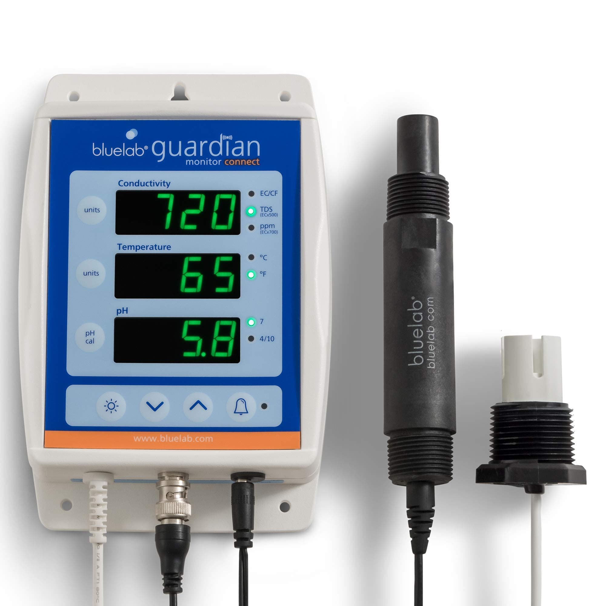 Bluelab MONGUACONIN Guardian Monitor Connect In-line for pH, Temperature, and Conductivity Measures, Easy Calibration and Data Logging (Connect Sti...