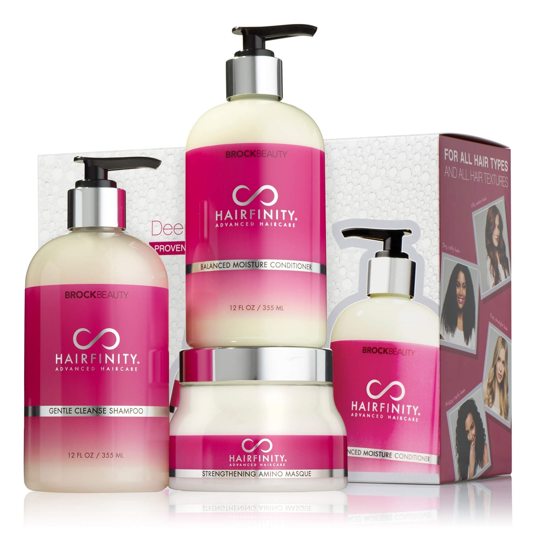 Hairfinity Deep Repairing Kit - Biotin Shampoo & Conditioner Set with Keratin Hair Mask - Silicone & Sulfate Free Growth Formulas for Damaged, Dry,...