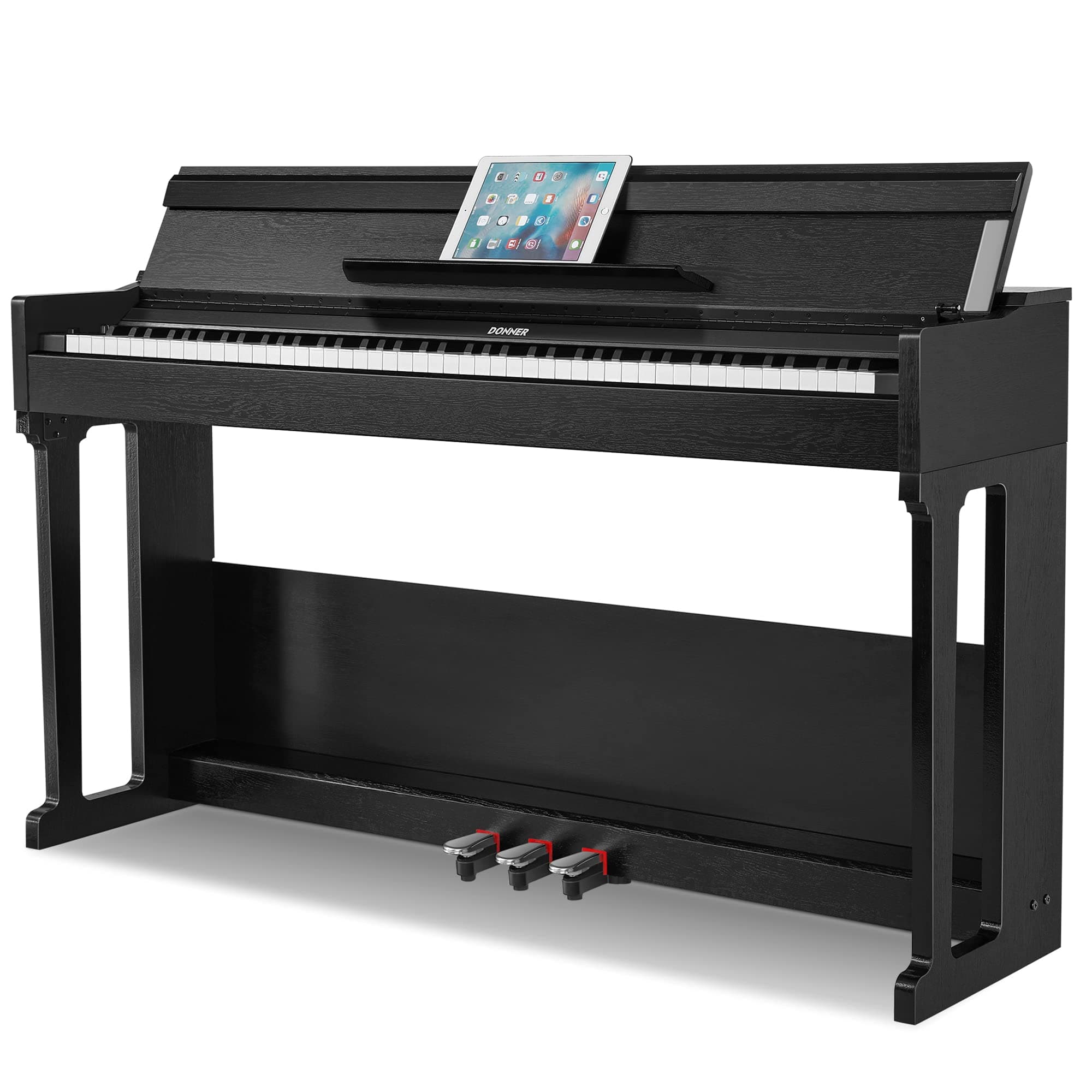 Donner DDP-90 Digital Piano 88 Key Weighted Keyboard Piano, Beginner Electric Piano Keyboard with Cover, Three Pedals, USB MIDI Connecting and Audi...