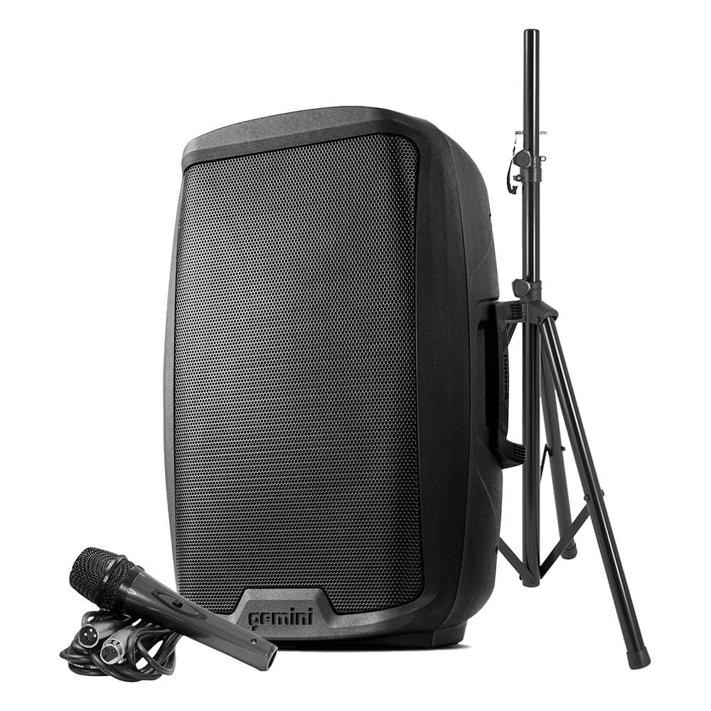 Gemini Sound AS-2115BT-PK Party Bluetooth 15" Inch Woofer 2000W Watts Active PA System DJ Bluetooth Speakers with Speaker Stand, Microphone/USB...
