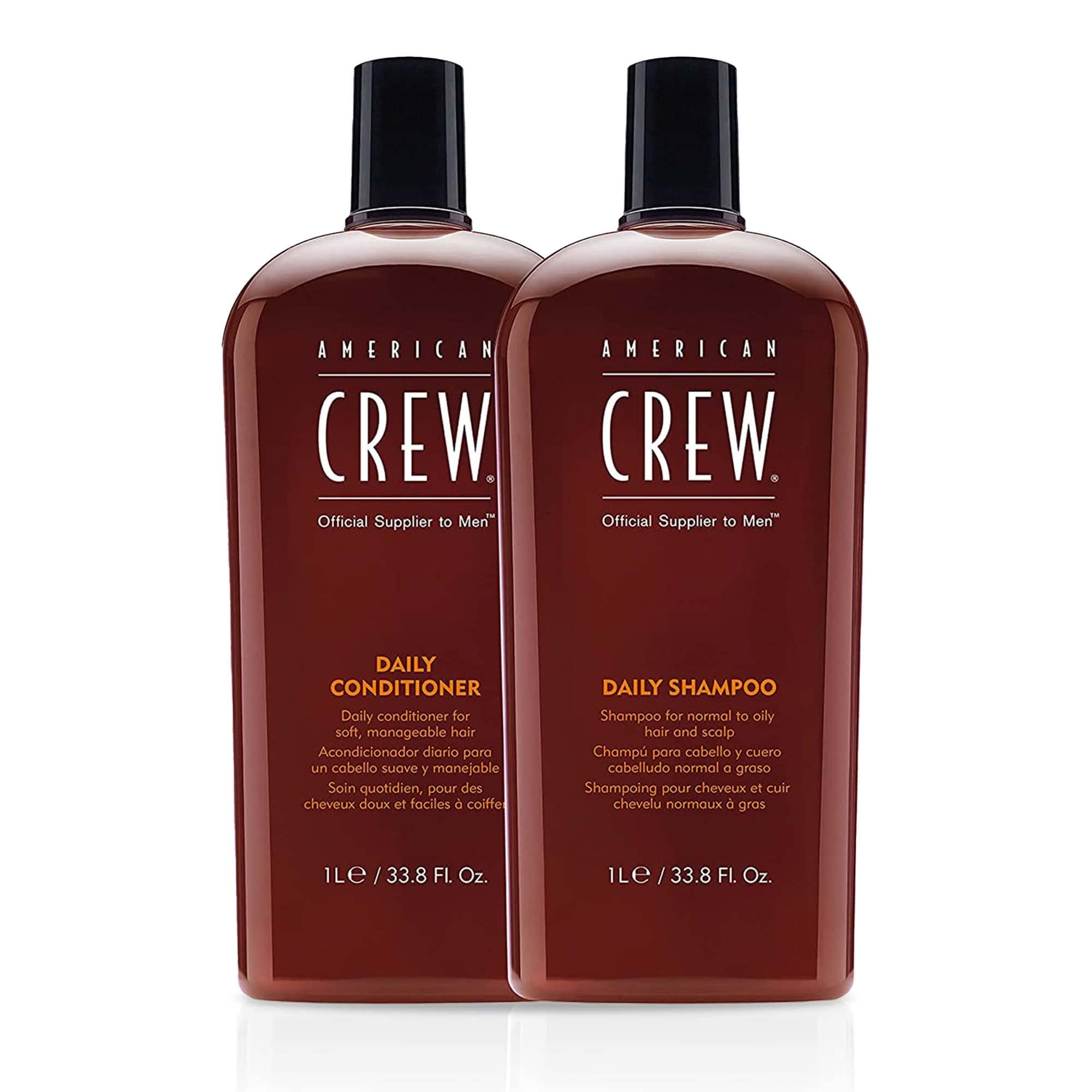 Men's Shampoo and Conditioner Set by American Crew, Daily Moisturizing Set, 33.8 Fl Oz Each