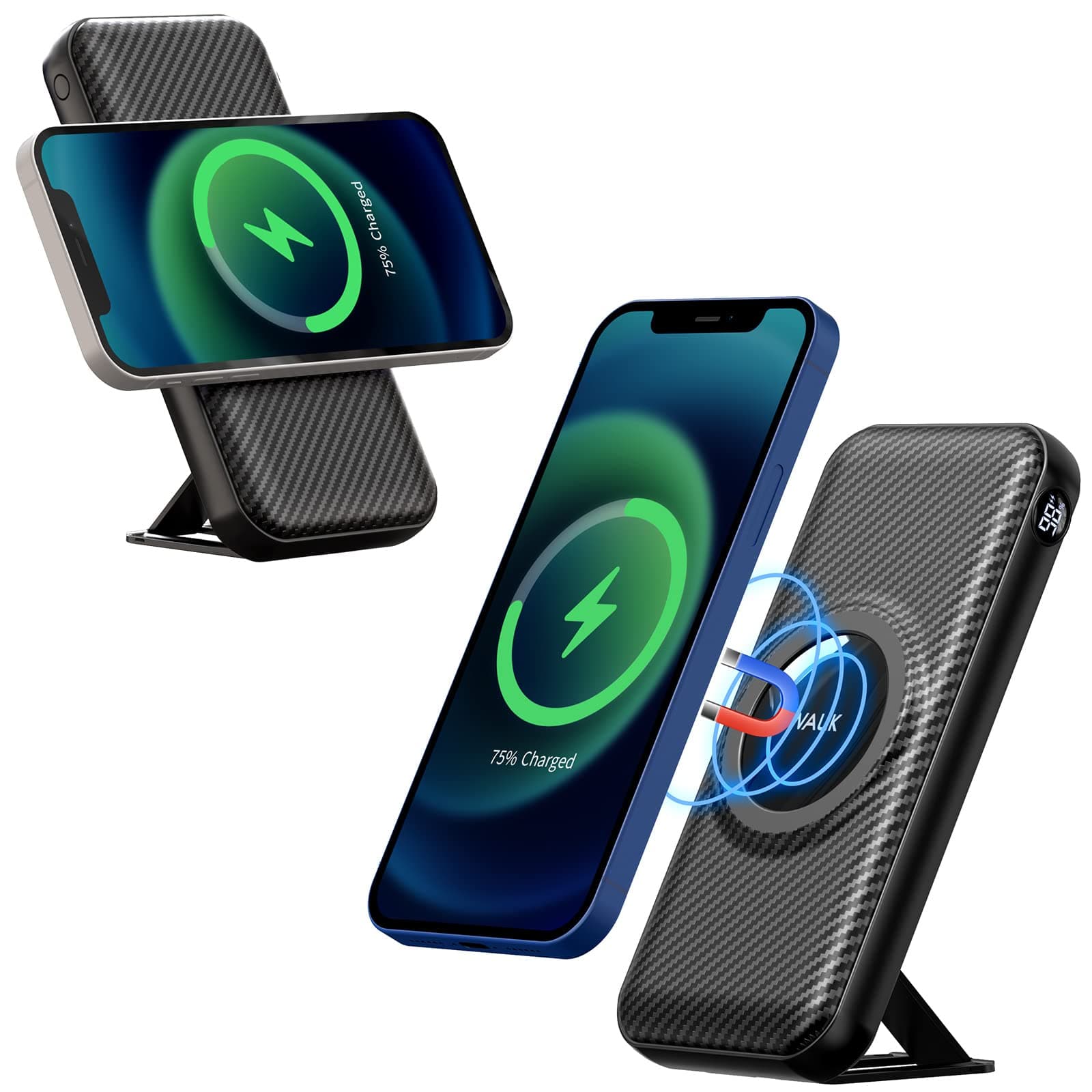 iWALK Magnetic Wireless Portable Charger Power Bank, 20000mAh with 7.5W Wireless Charging and 20W USB C Power Delivery Battery Pack, Smart LED & Ki...