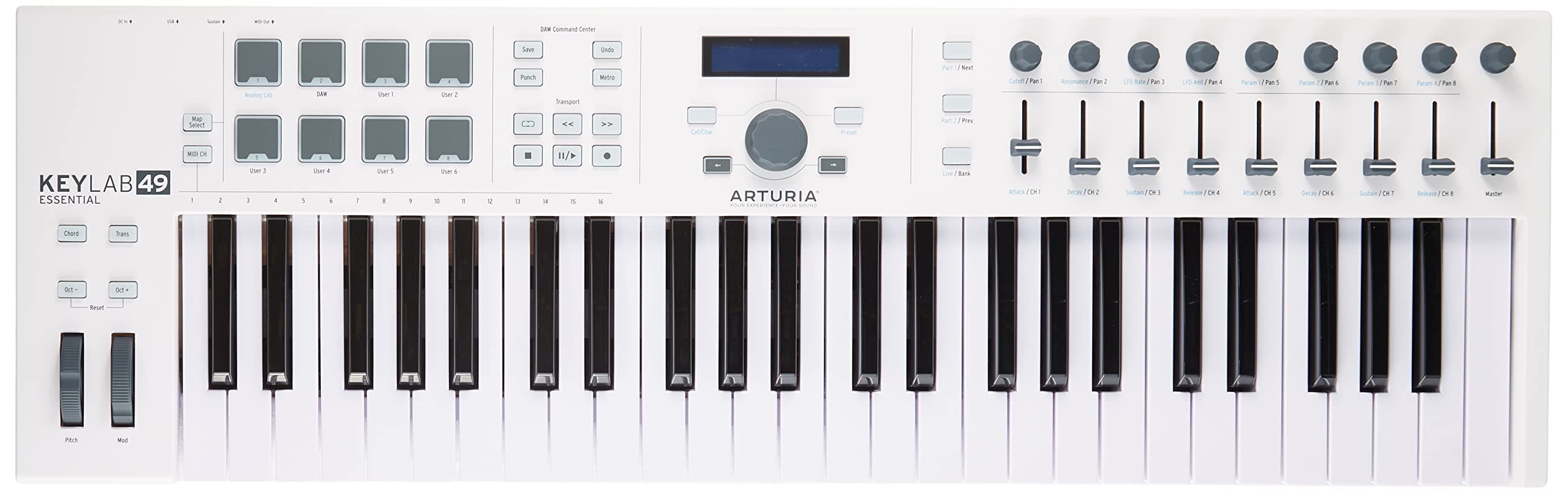 Arturia KeyLab Essential 61 Keyboard MIDI Controller Includes Analog Lab software with 6000 synth sounds