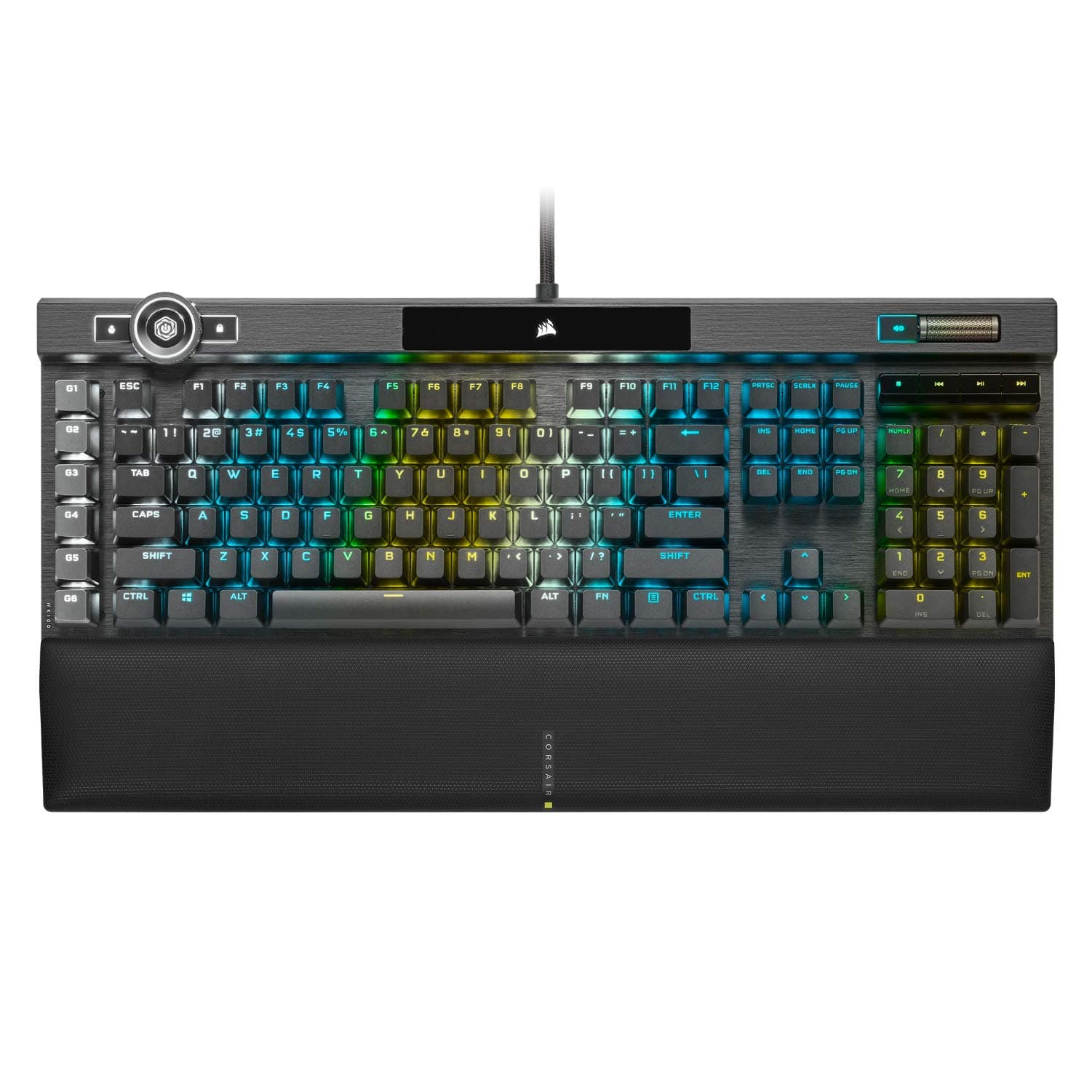 Corsair K100 RGB Optical-Mechanical Gaming Keyboard - Corsair OPX RGB Optical-Mechanical Keyswitches - AXON Hyper-Processing Technology for 4X Fast...