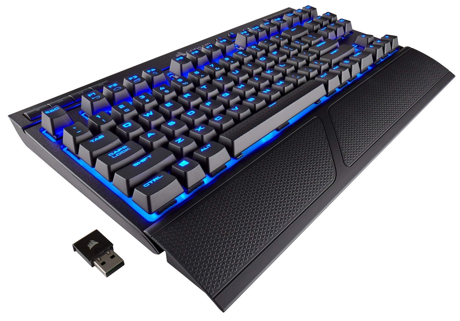 CORSAIR K63 Wireless Mechanical Gaming Keyboard, Backlit Blue Led, Cherry MX Red - Quiet & Linear (Renewed)