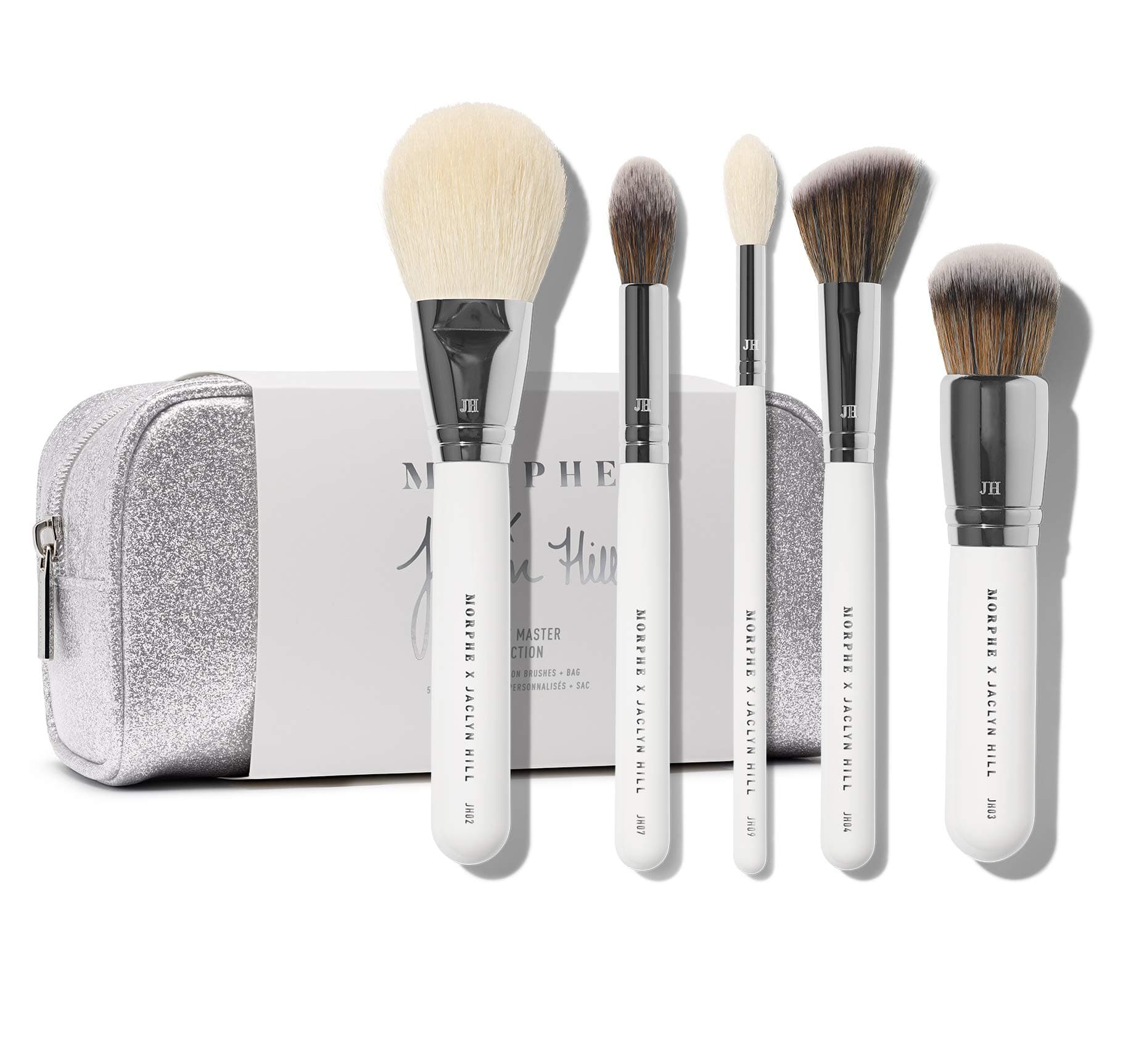 Morphe x Jaclyn Hill Makeup Brush Set - The Complexion Master Collection - Includes Bronzer, Foundation, Blush, Undereye Powder and Highlighter Bru...