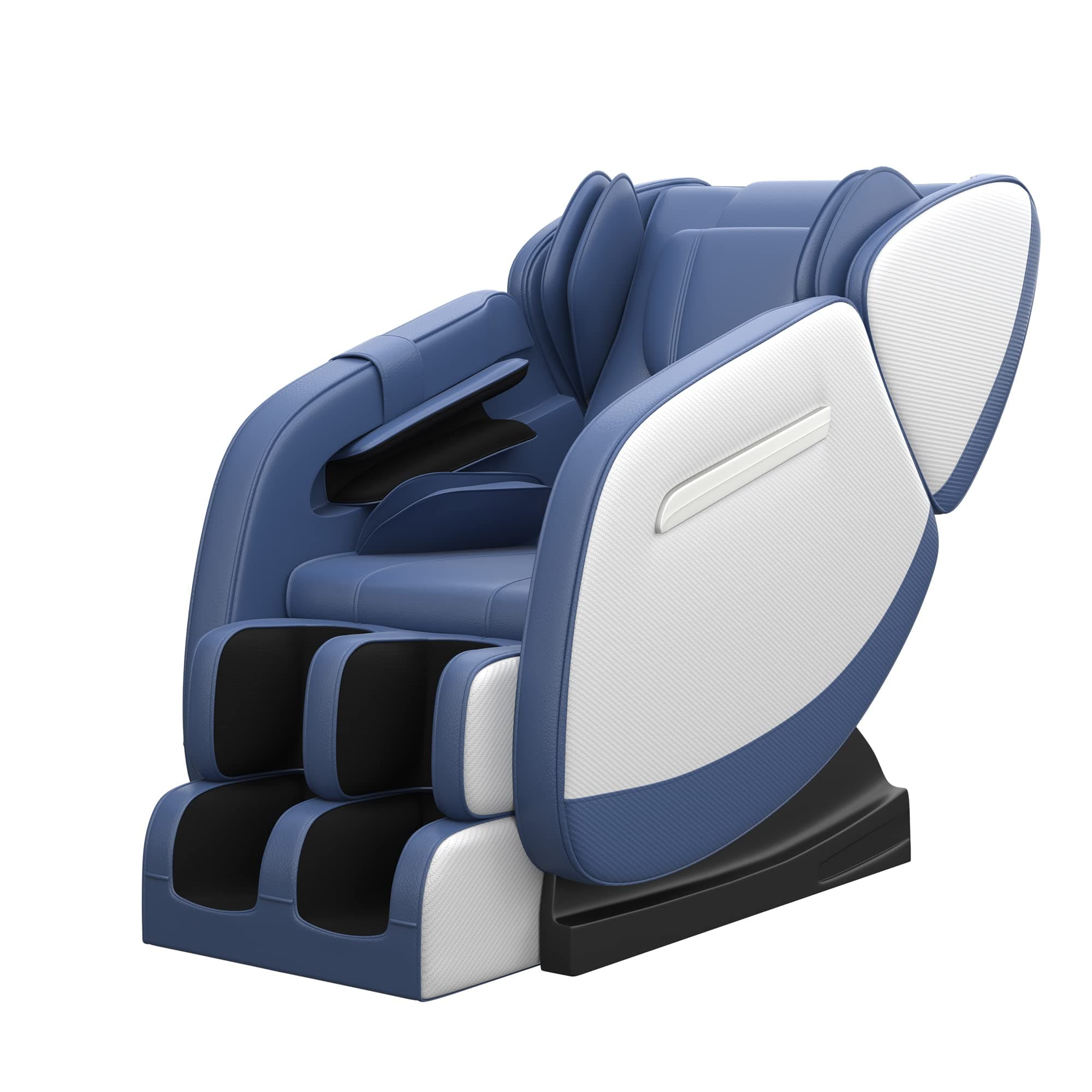 FOELRO 2022 Full Body Massage Chair, Zero Gravity Shiatsu Recliner with Air Bags, Back Heater, Foot Roller and Bluetooth Speaker, Blue