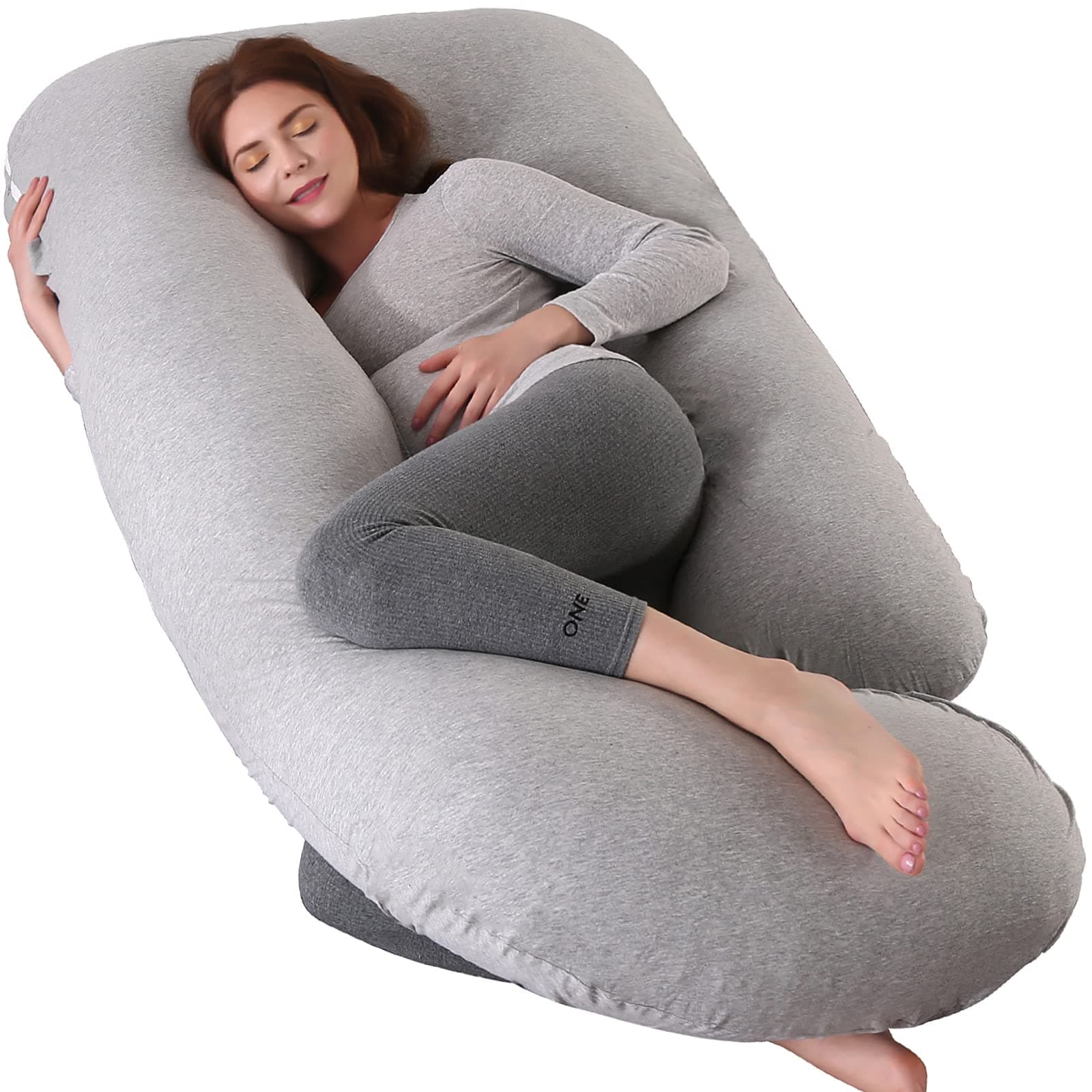 Elover Pregnancy Must Haves Pregnancy Must Maves Pregnancy Pillow Full Body Maternity Support Pillow for Pregnant Women Washable Jersey Cover Size ...