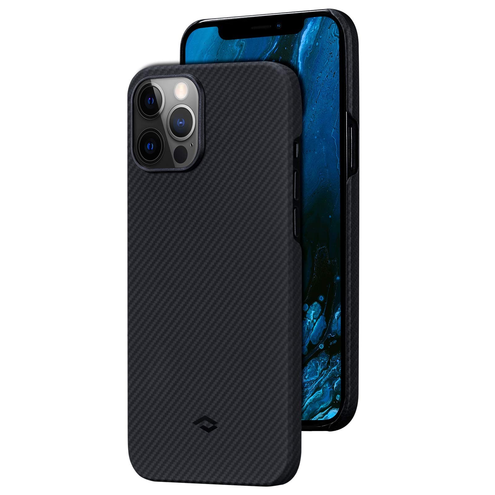 PITAKA Thin Case Compatible with iPhone 12 Pro 6.1" [Air Case] Selected 600D Premium Aramid Fiber Carbon Look Simple Design Phone Cover