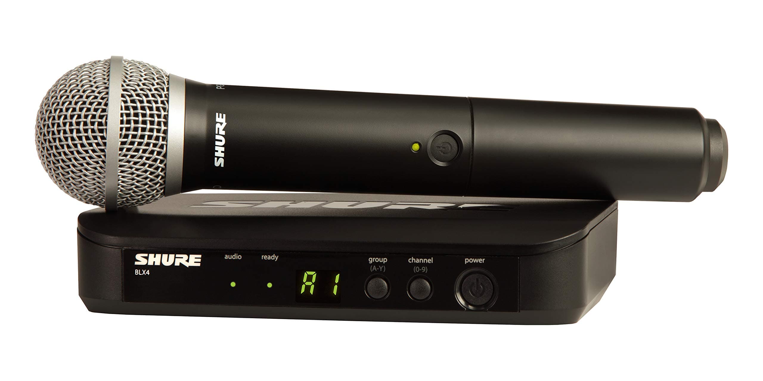 Shure BLX24/PG58 Wireless Microphone System with BLX4 Receiver and BLX2 Handheld Transmitter with PG58 Mic Capsule for Lead and Backup Vocal Applic...