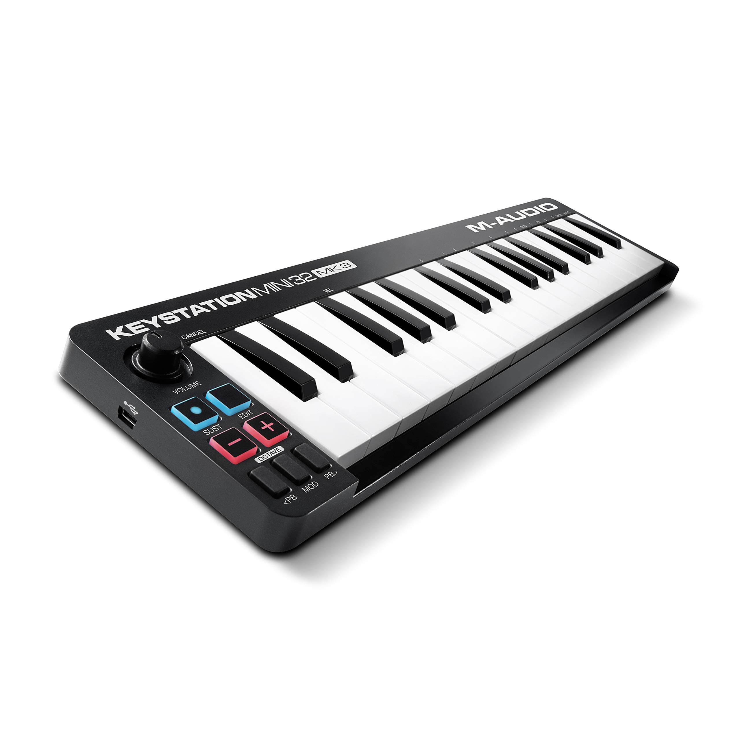 M-Audio Keystation Mini 32 MK3 - USB MIDI Keyboard Controller with 32 Velocity Sensitive Mini Keys and Recording Software Included