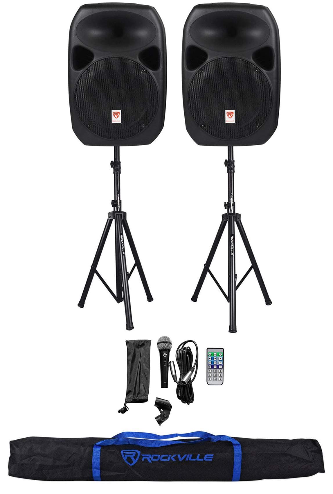 Rockville Power GIG RPG-122K All In One DJ/PA Package (2) 12" DJ/PA Speakers 1000 Watts Peak Power/250 Watts RMS with Built in Bluetooth, USB/S...