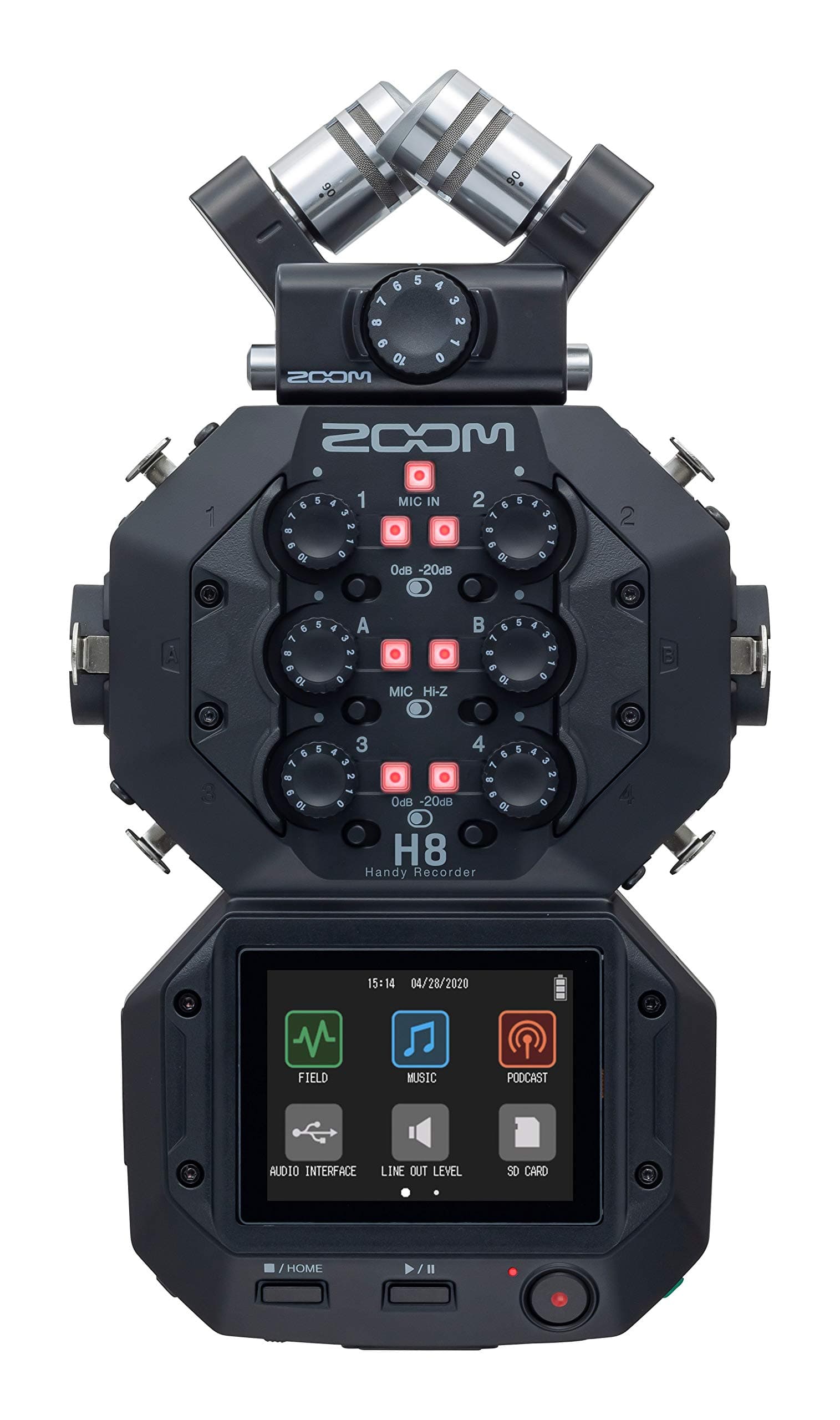 Zoom H8 12-Track Portable Recorder, Stereo Microphones, 6 Inputs, Touchscreen Interface, USB Audio Interface, Battery Powered, for Stereo/Multitrac...