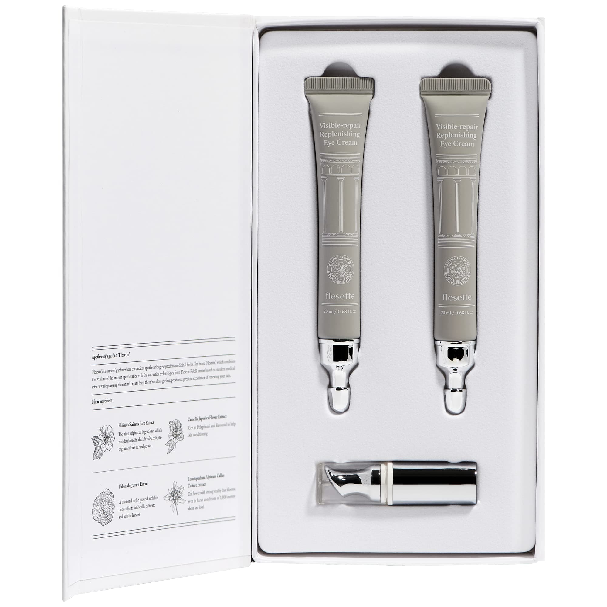 Flesette Galvanic Facial Massager Set | Microvibrating Portable Massage Wand & Eye Cream for Dark Circles, Puffiness | Moisturizing Skin Care + Wri...