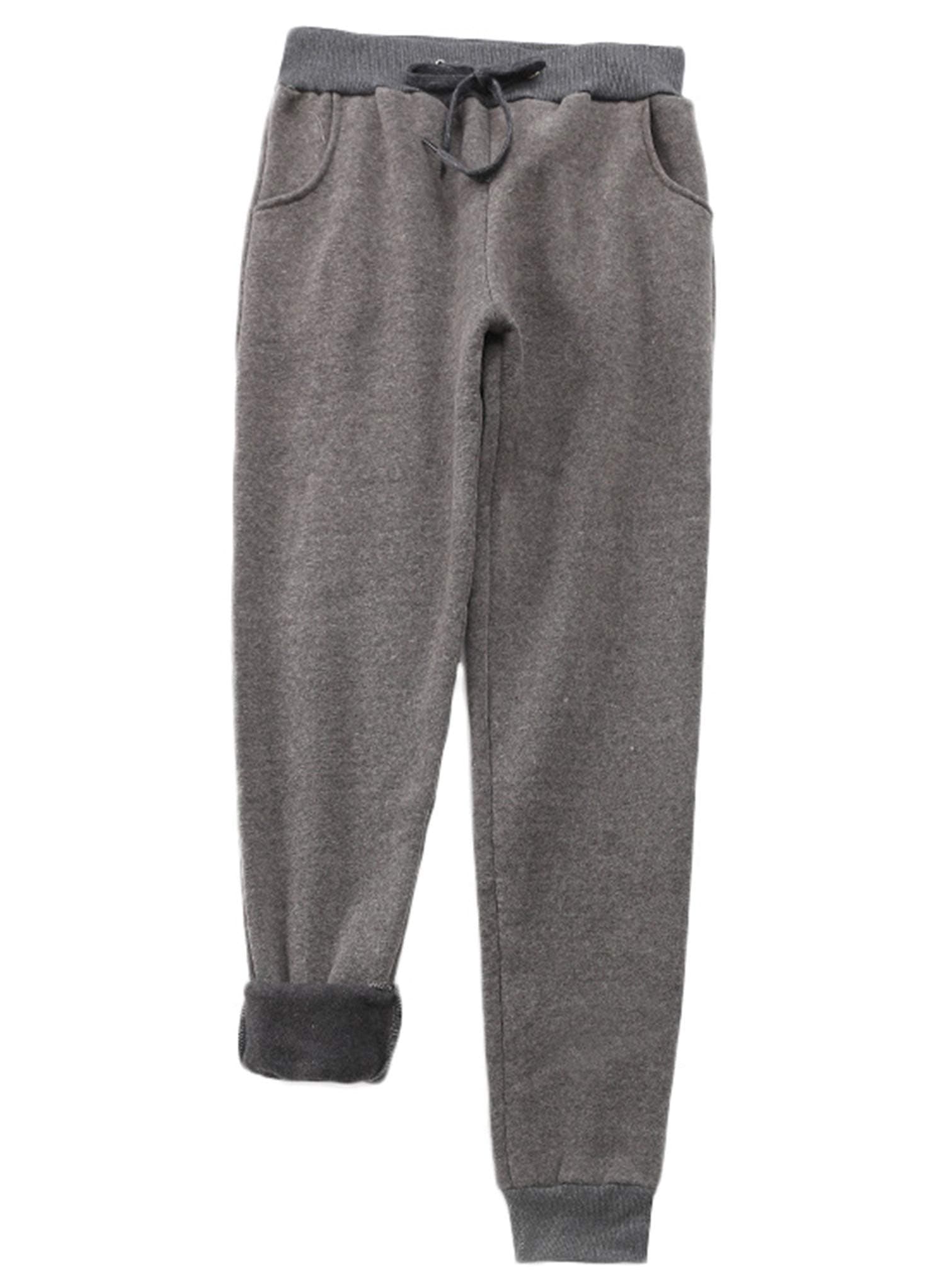Andongnywell Womens Warm Sherpa Lined Sweatpants Drawstring Joggers Fleece Pants Trousers