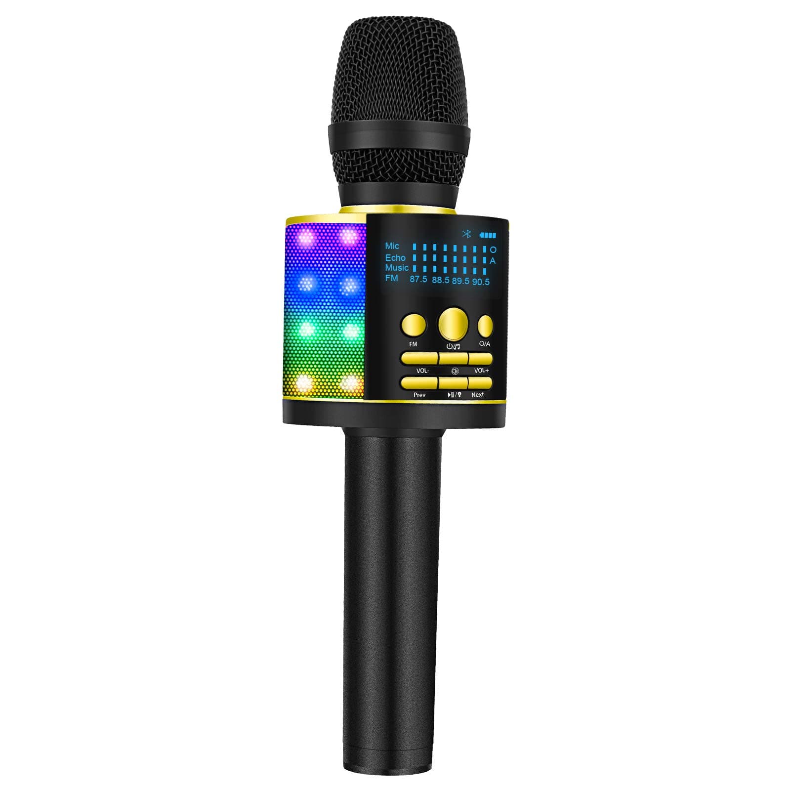 BONAOK Upgraded Bluetooth Wireless Karaoke Microphone with LED Screen, Portable Mic Sing Machine with Colorful Lights and Magic Sound, for Car Kara...