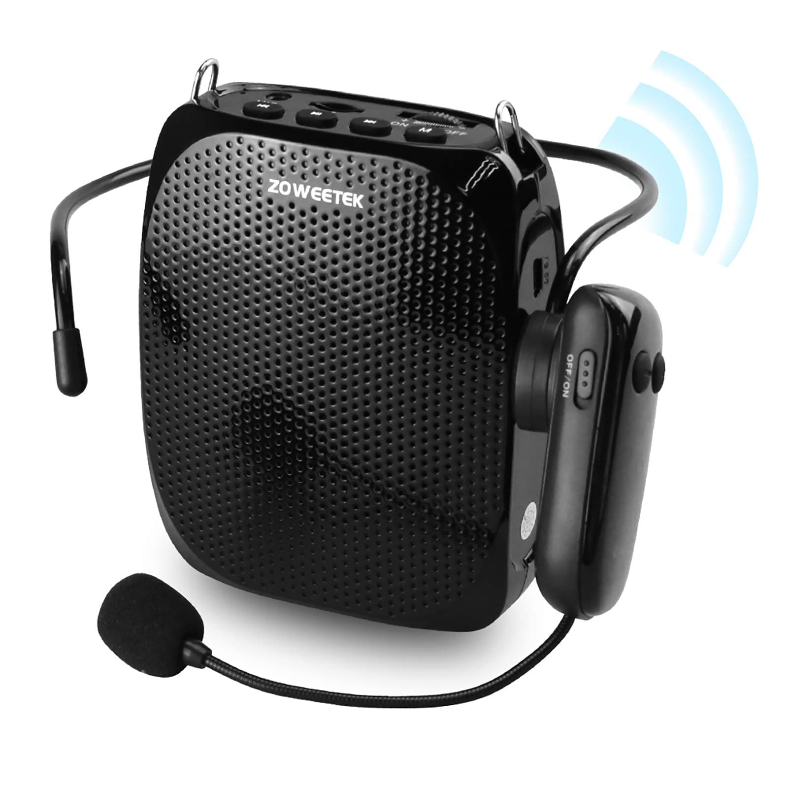 ZOWEETEK Voice Amplifier with UHF Wireless Microphone Headset, 10W 1800mAh Portable Rechargeable PA system Speaker for Multiple Locations such as C...