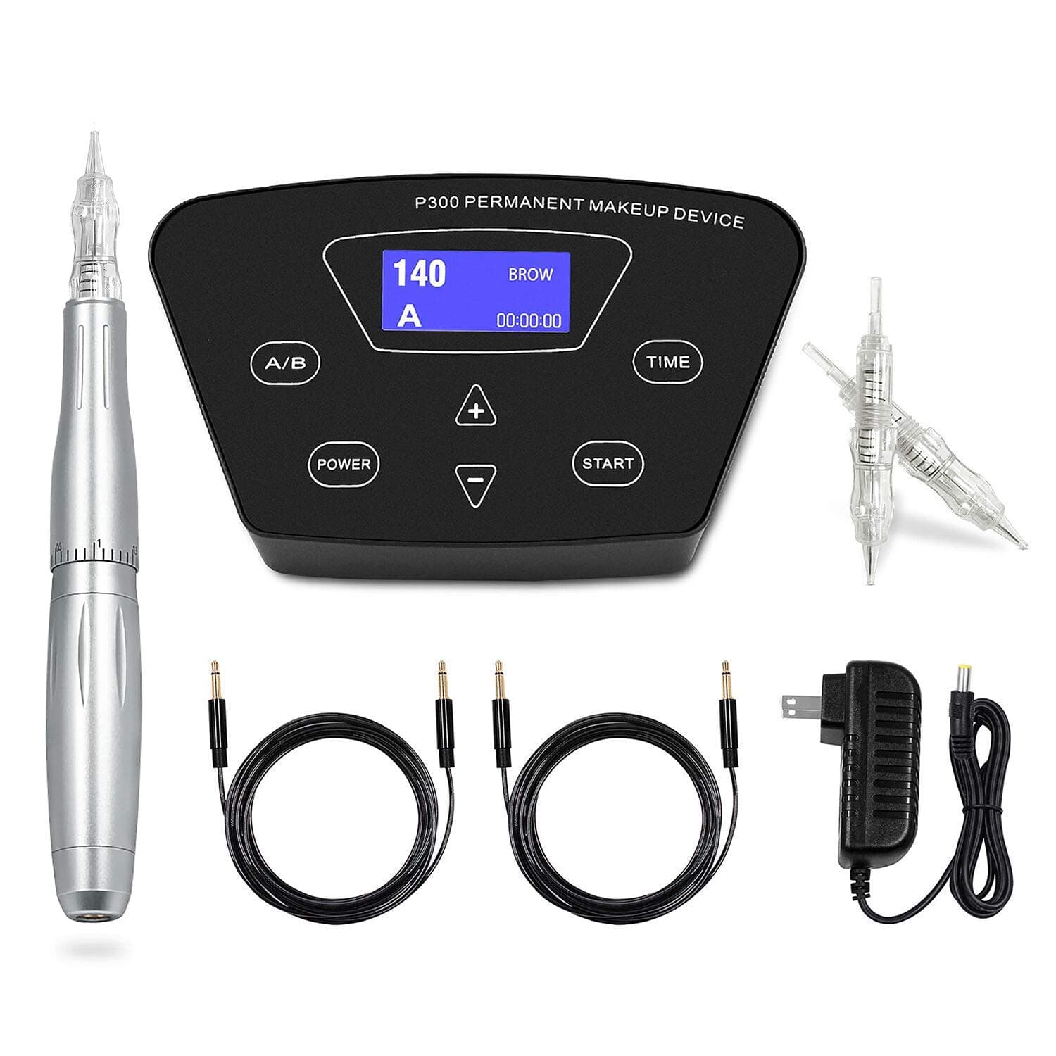 Permanent Makeup Machine - BIOAMSER P300 Permanent Makeup Tattoo Machines Device Kit Include Digital Permanent Makeup Power Supply Permanent Makeup...