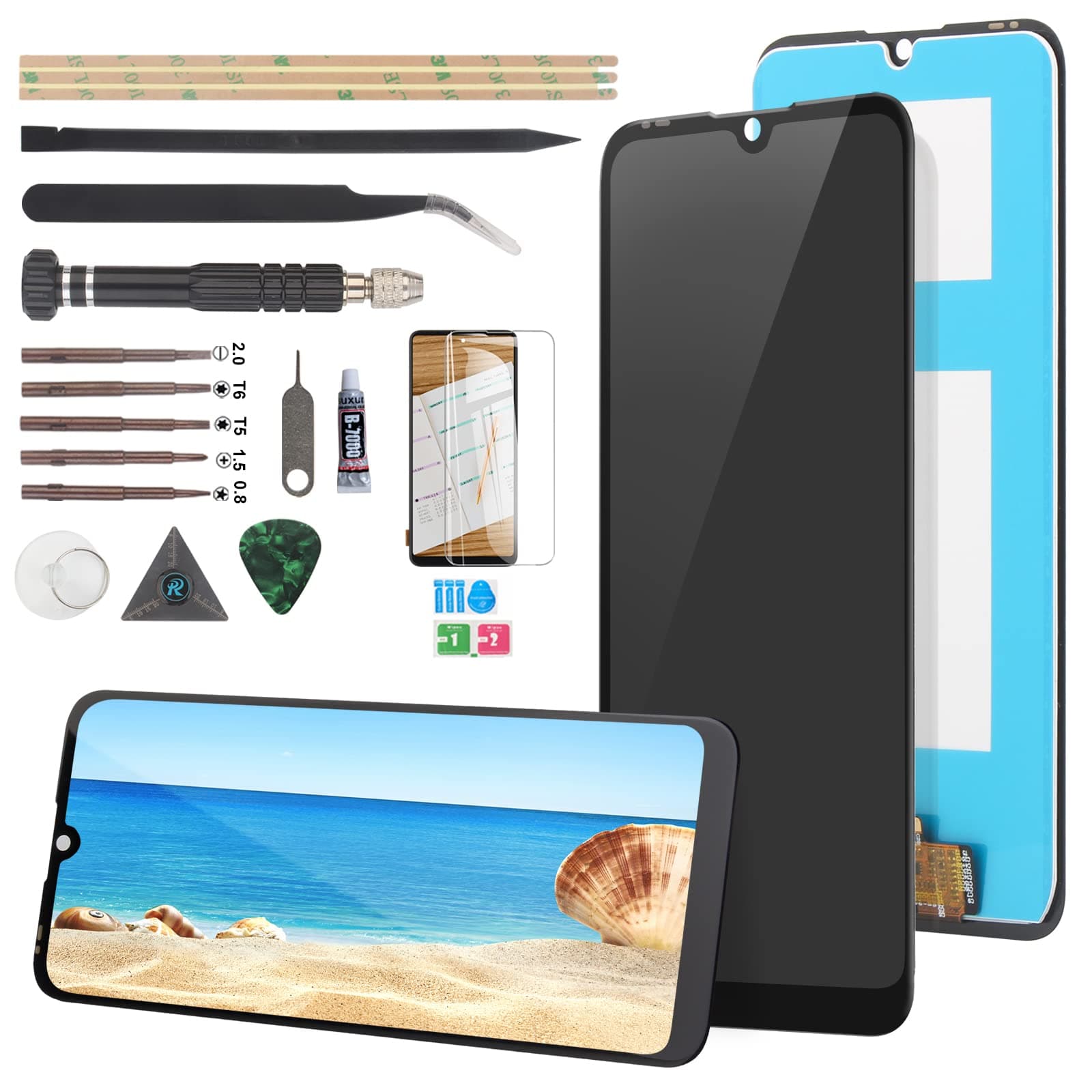 YWLRONG Display for BLU Vivo X6 V0570WW LCD Screen Replacement Touch Display Digitizer Assembly for BLU Vivo X6 V0570WW with Kit and B7000 Glue(Black)