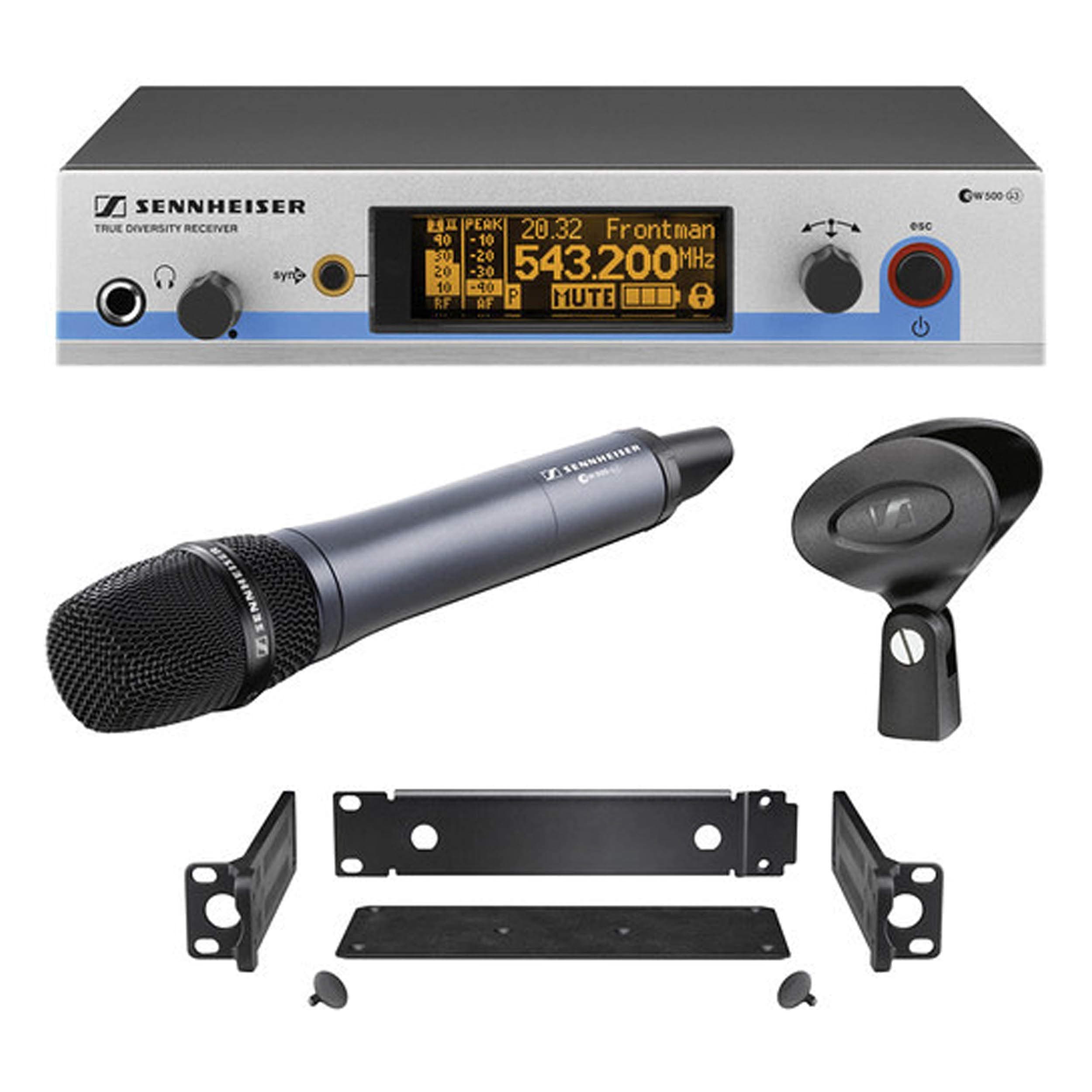 Sennheiser EW 500-965 G3 Wireless Microphone System, Includes EM 500 Rack-Mount Receiver, SK 500 Handheld Transmitter with E965 Capsule and GA 3 Ra...