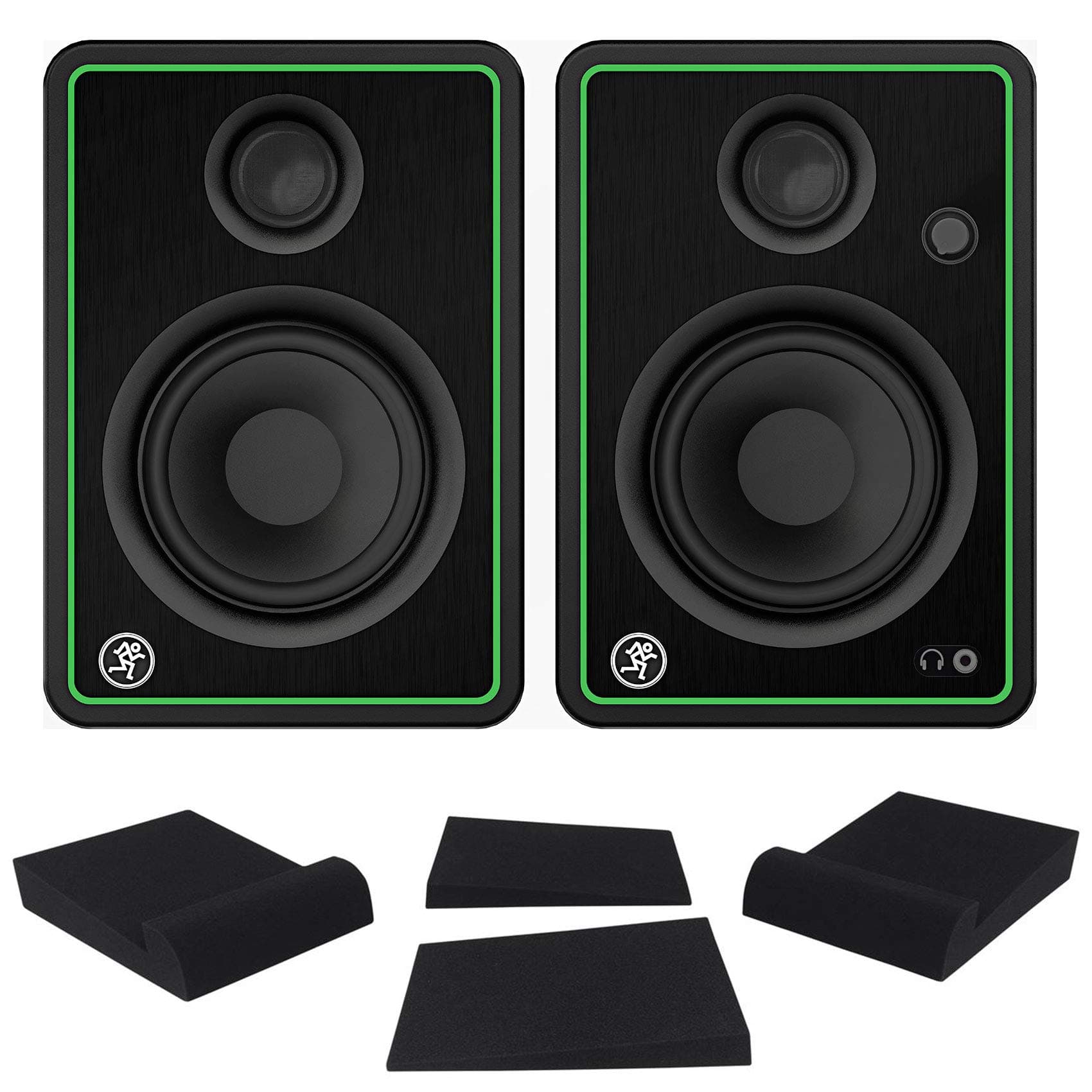 (2) Mackie CR4-X 4" Reference Multimedia Studio Monitor Speakers+Isolation Pads