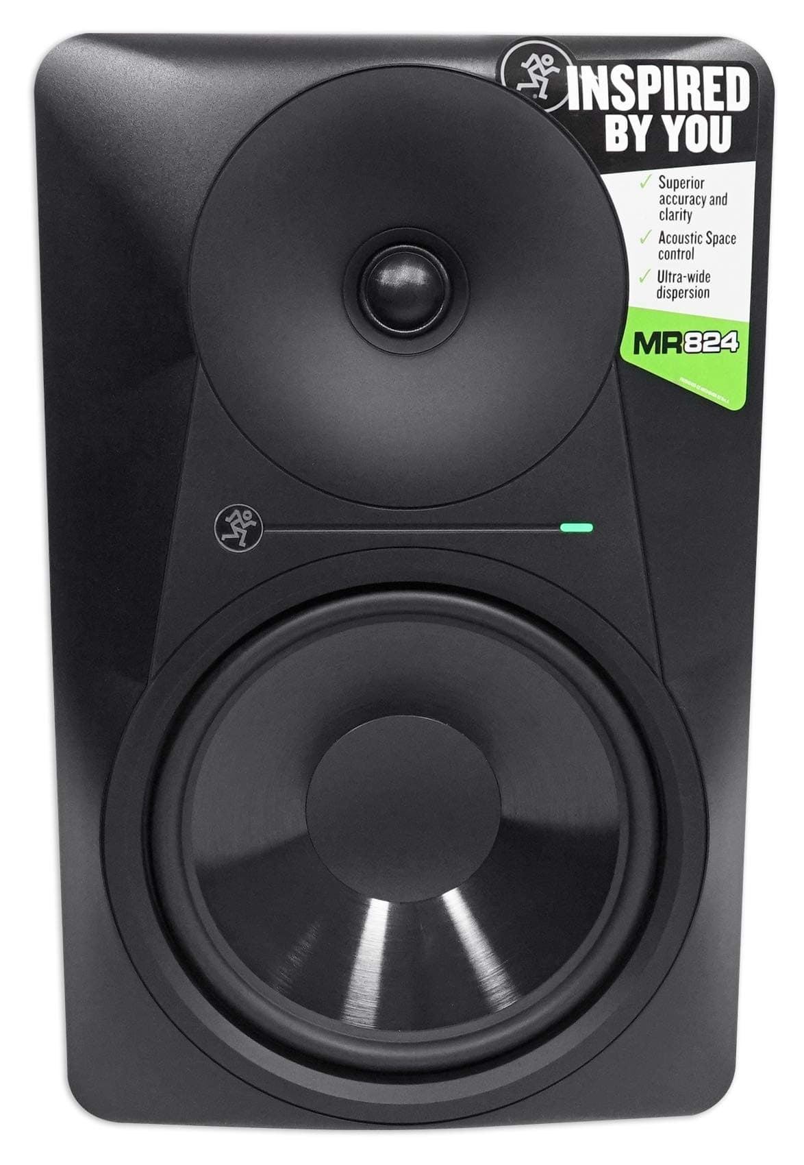 Mackie MR824 8 85 Watt Powered Active Studio Monitor Class A/B Bi-Amped Speaker Bundle with Rockville PRO-M50 Studio Headphones w/ Detachable Coil ...