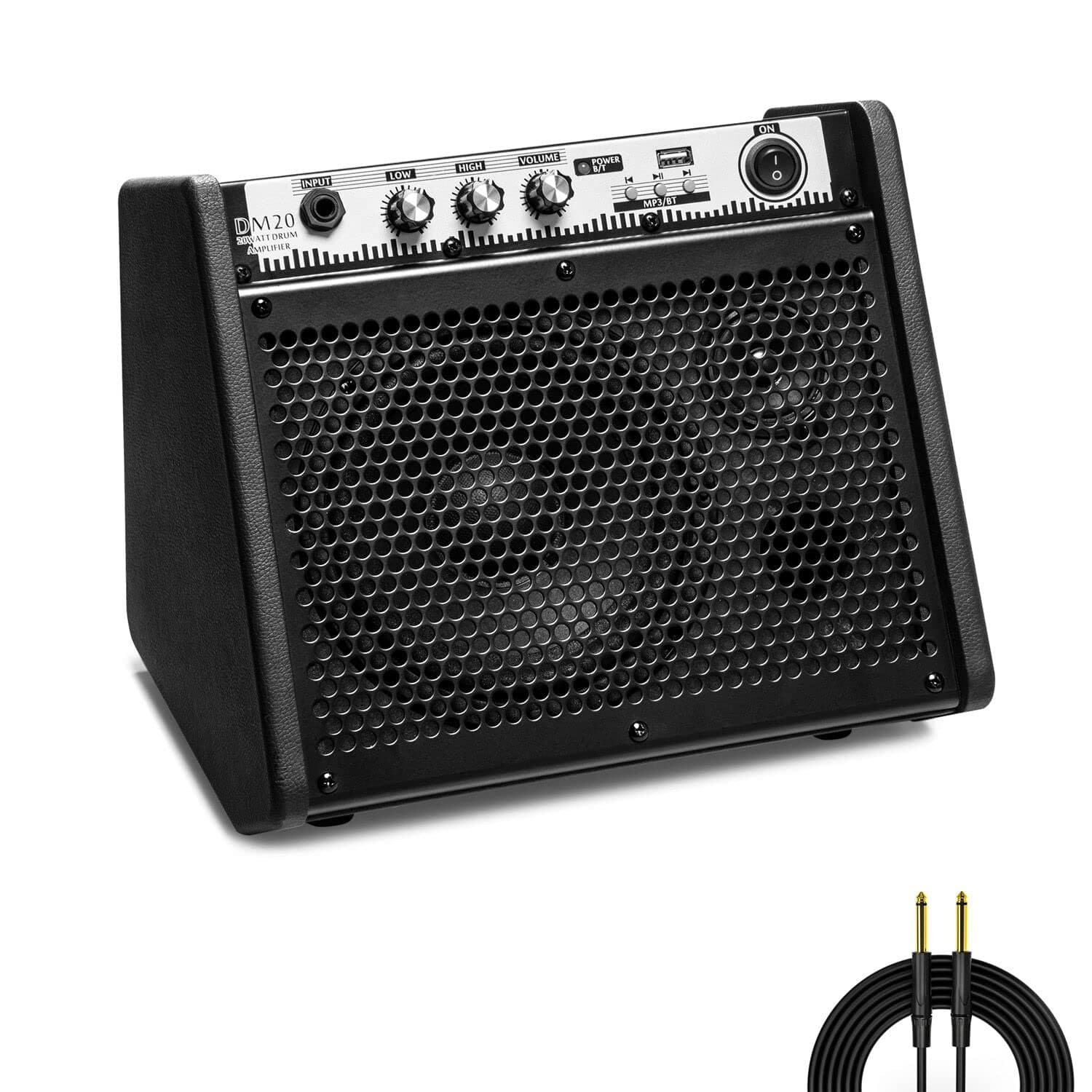 Coolmusic DM20 20W Bluetooth Personal Monitor Amplifier Electric Drum Amplifier Speaker,Keyboard Speaker with USB Interface(Including E-Drum Noise-...