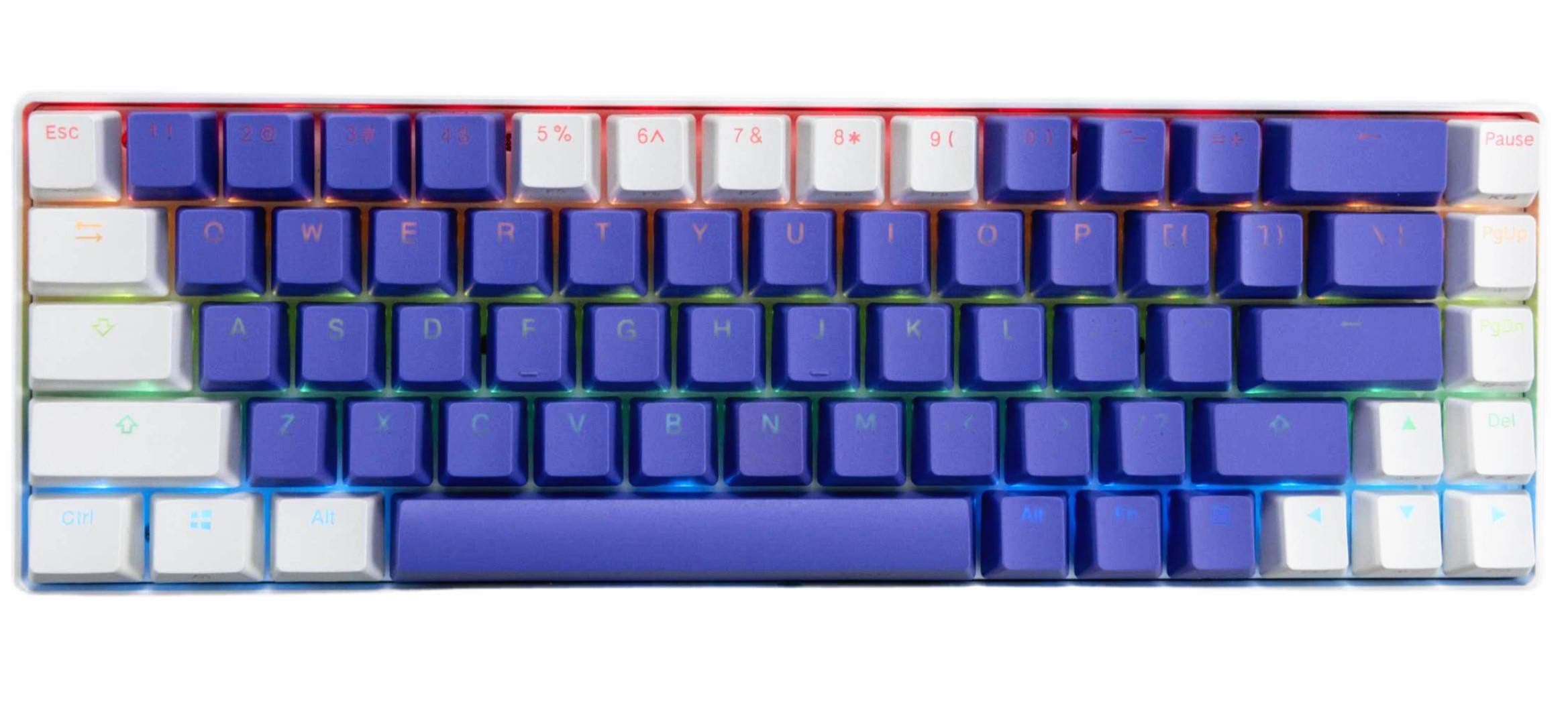 KKV 65% Mechanical Keyboard with RGB LED Backlit & PBT Keycaps - Clicky Optical Switch - Mini Wired Type-C Cable 68 Keys Gaming Keyboard for PC/Mac...
