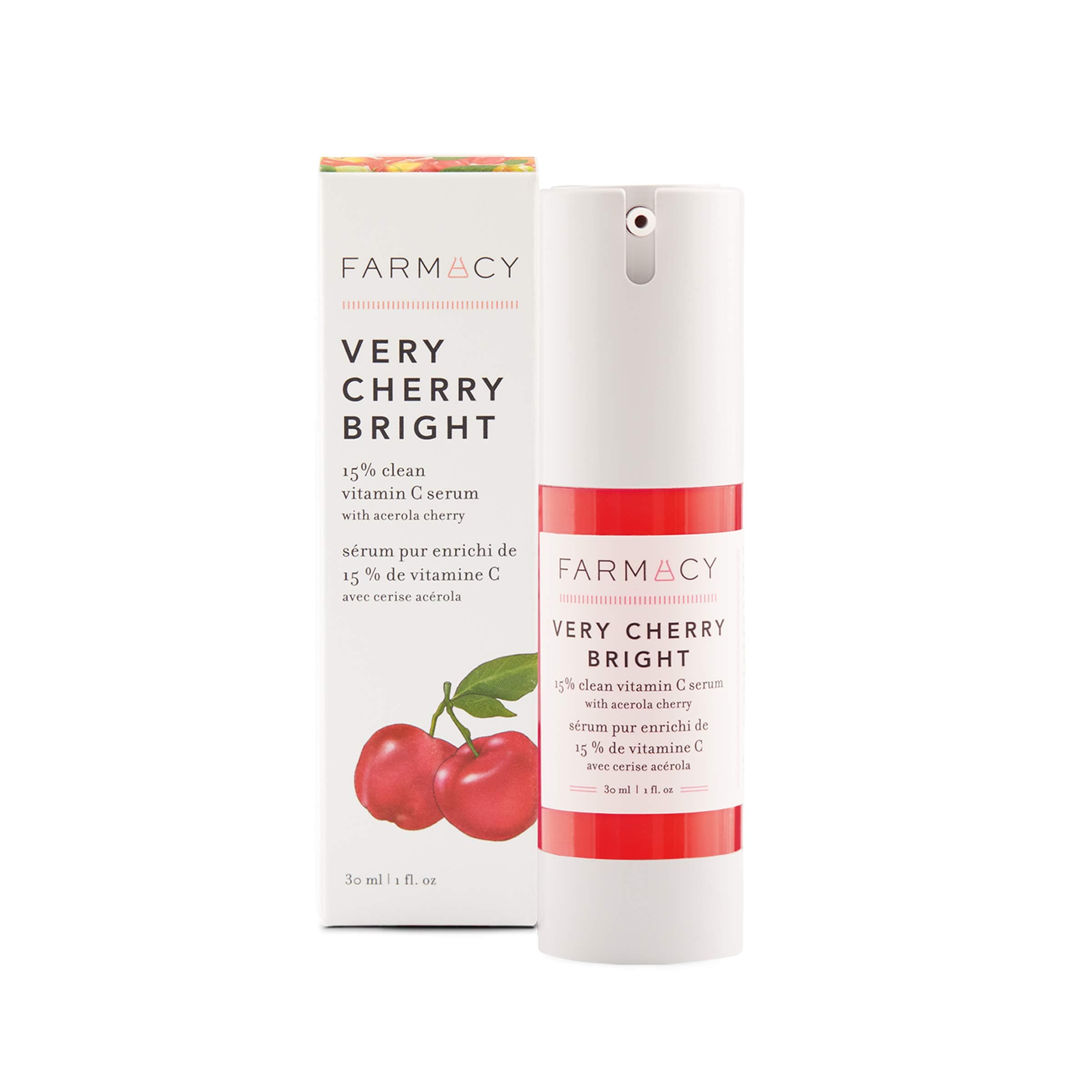 Farmacy Very Cherry Bright Vitamin C Face Serum with Hyaluronic Acid for Dark Spots, Fine Lines & Wrinkles