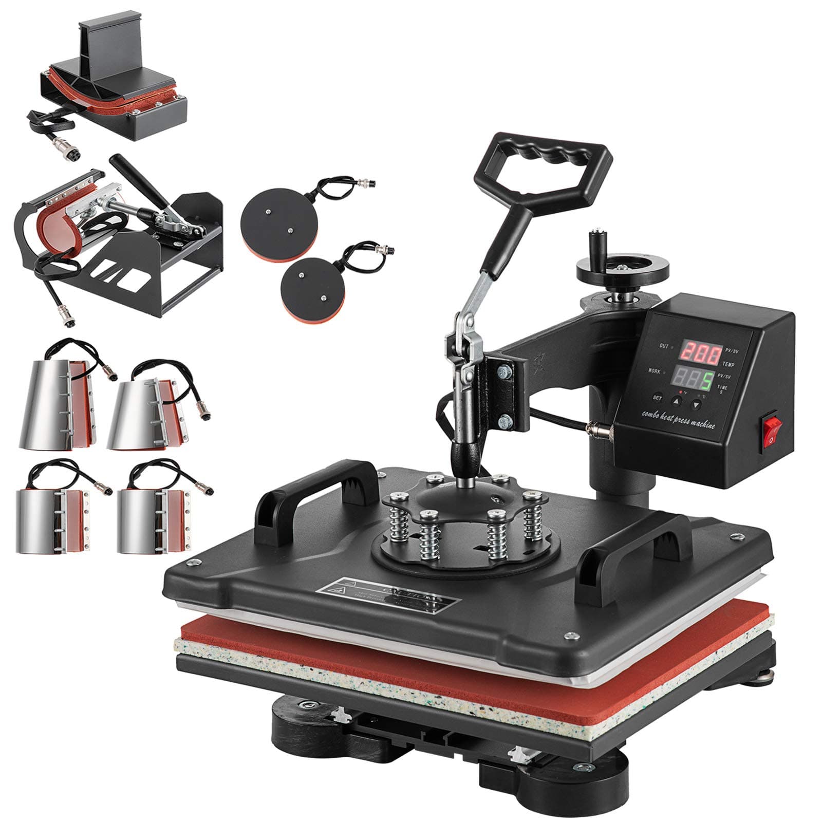 SHZOND Heat Press 12”x 15” Combo Heat Transfer Machine Multifunctional Digital Transfer Sublimation Heat Press Machine for T Shirts/Hat/Mug/Plate/C...