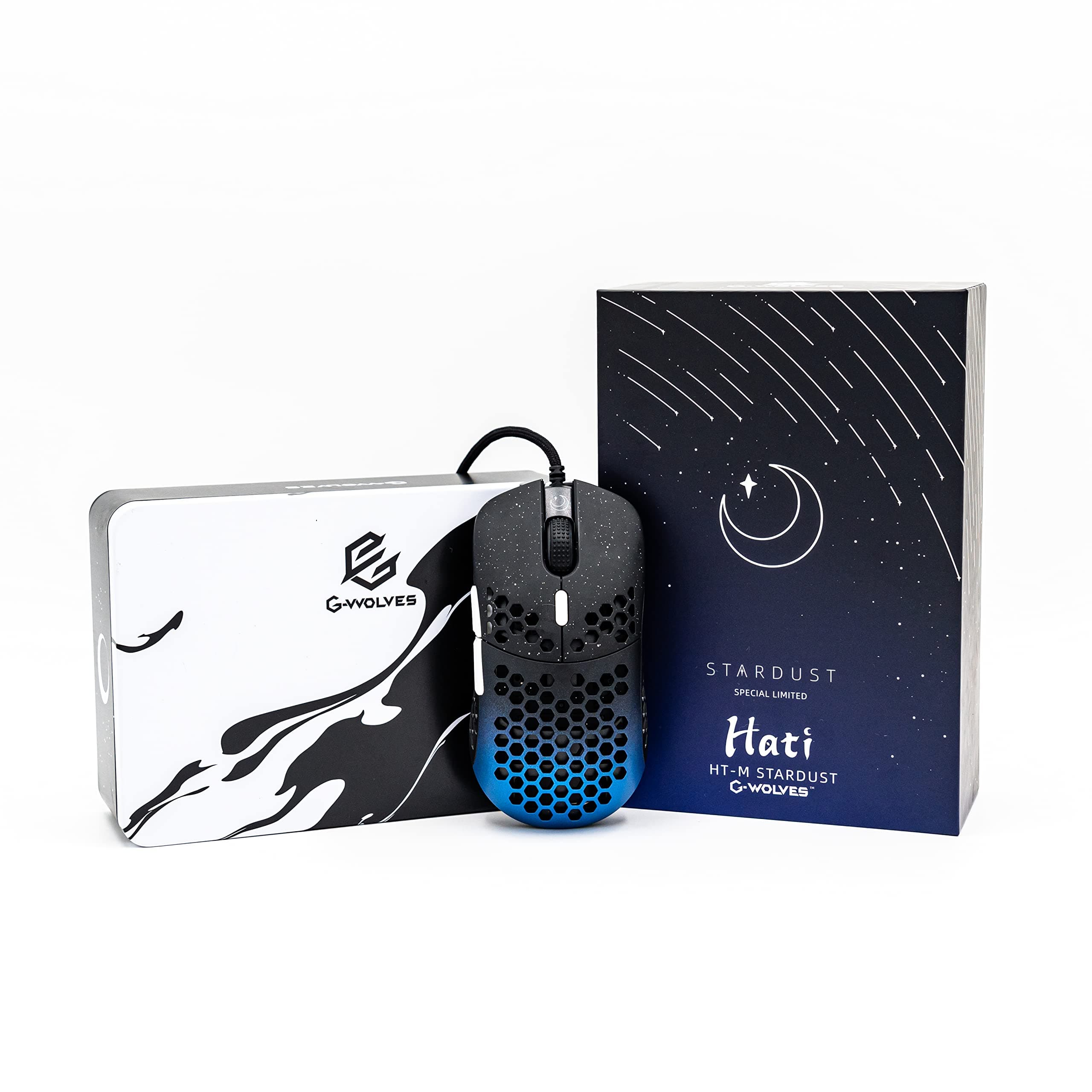 G-Wolves Hati Stardust (Limited Edition) Ultra Lightweight Honeycomb Design Wired Gaming Mouse up to 16000 cpi - 3389 Performance Sensor - (58g) (G...