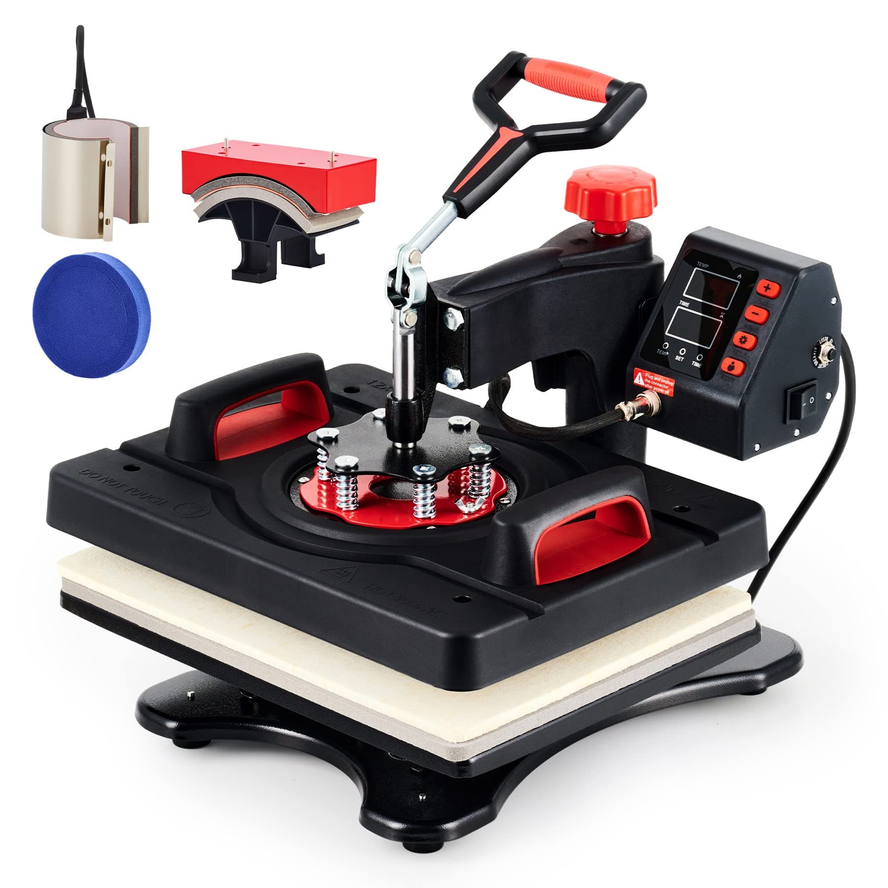 CREWORKS Heat Press Machine, 12"x15" T Shirt Heat Transfer Press with 5in1 Plate Cap Mug Press and 360 Swing Away, Pressing Machine for Hat...