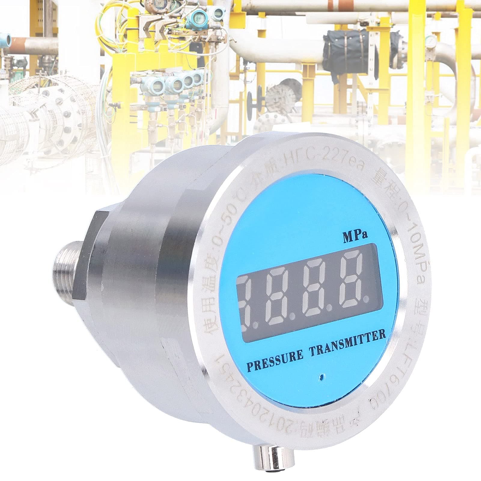 Digital Pressure Gauge Transmitter,LEFOO 0‑10Mpa Water Pressure Transducer Sensor Accessory for Measurement Monitor RS485 M10x1
