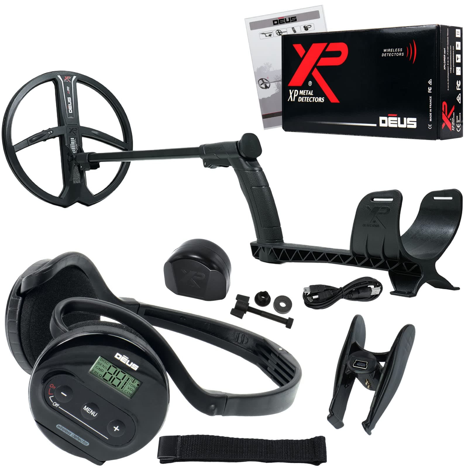 XP Metal Detectors Deus Metal Detector w/ WS4 Wireless Headphones and 11*35inch Search Coil
