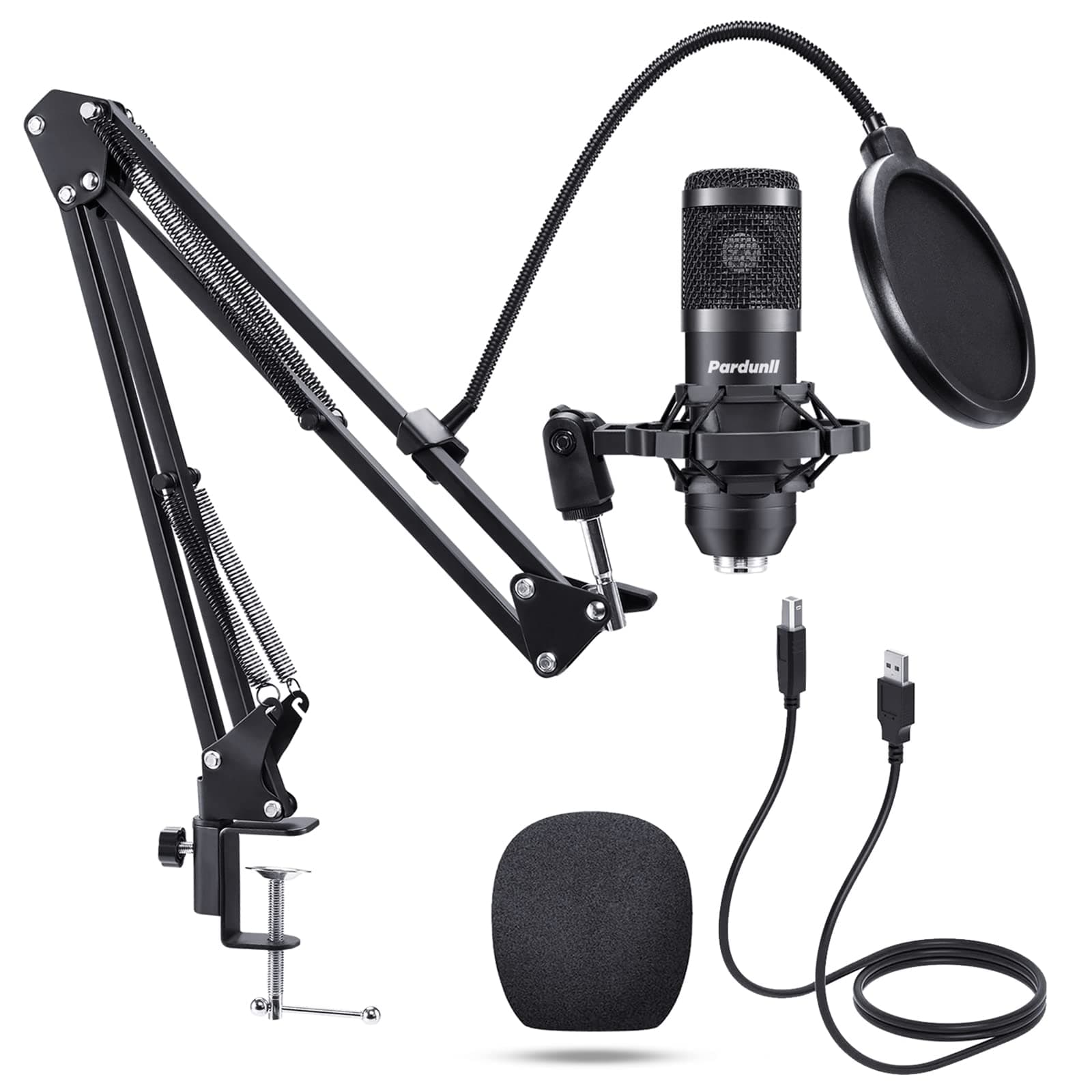 USB Microphone - Recording Microphone, Gaming Microphone, PC Streaming Podcast Mic, 192KHZ/24Bit Microphone, USB Mic Kit with Sound Chipset Boom Ar...