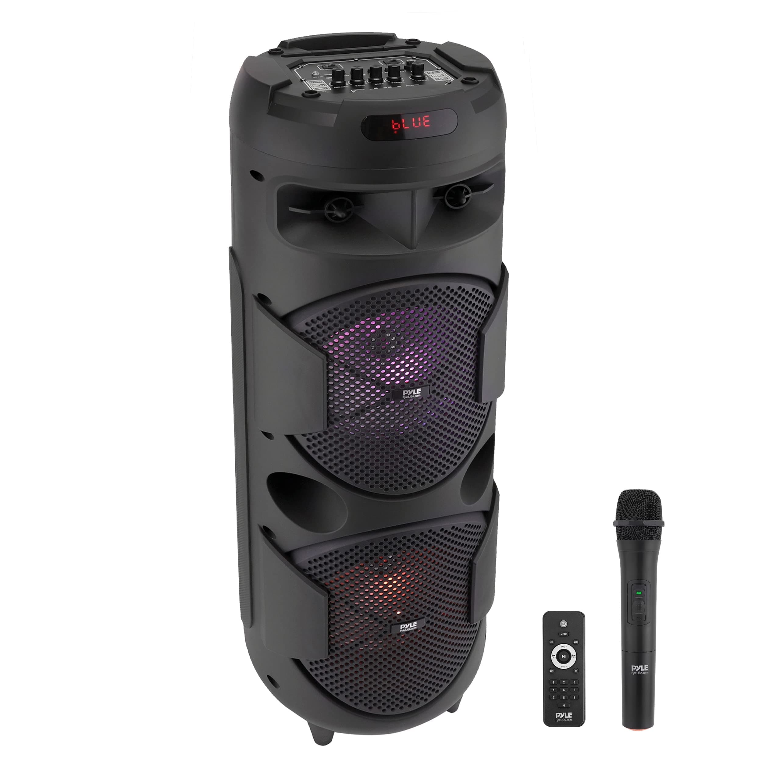 Pyle Portable Bluetooth PA Speaker - 240W Dual 6.5" Rechargeable Outdoor BT Karaoke Audio System - TWS, Party Lights, LED Display, FM/AUX/MP3/U...