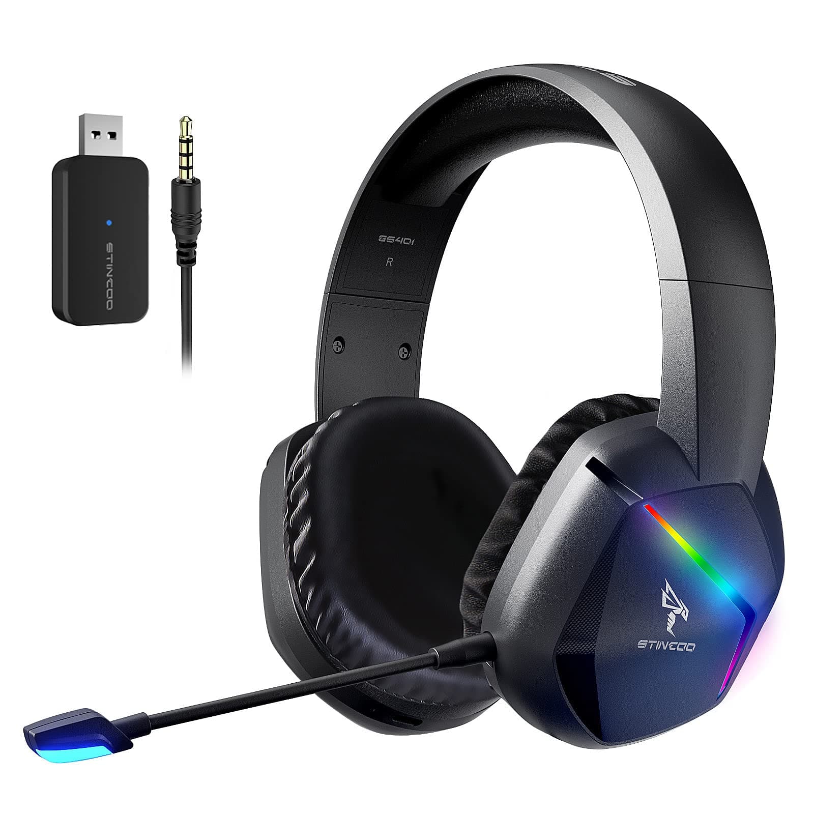 SOMIC 2.4G Wireless Gaming Headset with Microphone for PS5, PS4, Computer Gamer Headphone with Stereo Sound, Detachable Mic, Soft Earmuffs, RGB LED...