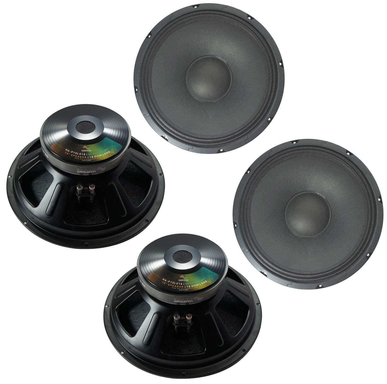 4x Harmony HA-P15LS16 Replacement 15" Pro PA 1000W Subwoofer - Speaker 16 Ohm