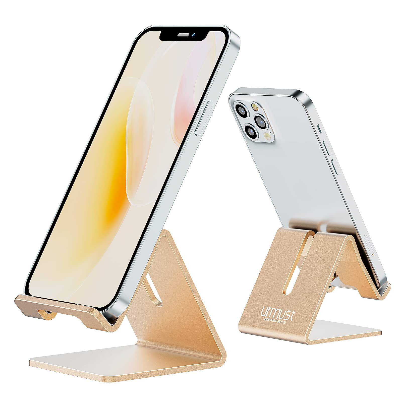 Desk Cell Phone Stand Holder Aluminum Phone Dock Cradle for iPhone 13 12 11 Pro Xs Max Xr X 8 7 6 6s Plus 5 5s 5c, Office Decor Office Supplies Acc...