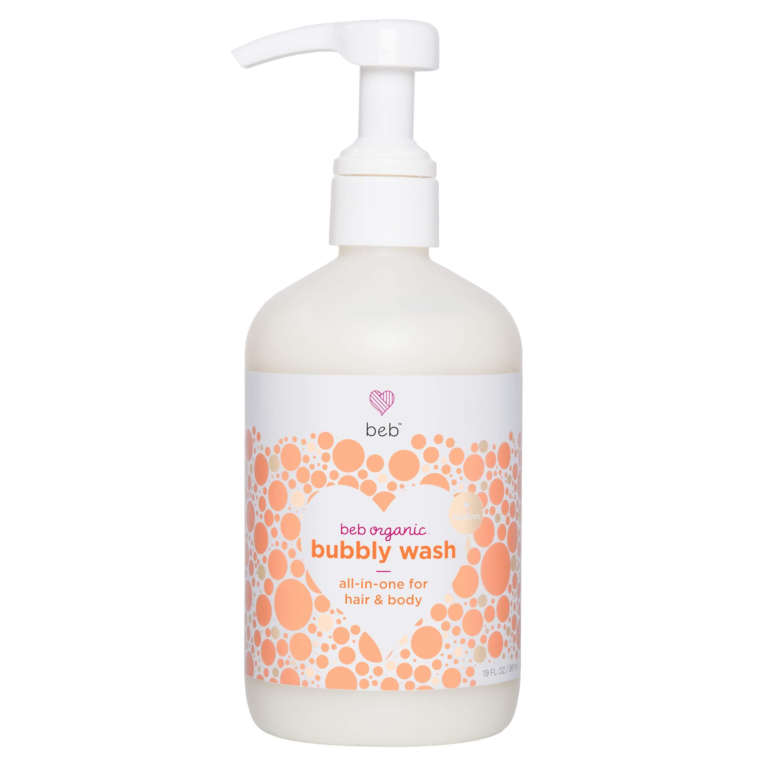 BEB Organic Bubbly Wash - Moisturizing Aloe and Coconut Based Baby Shampoo and Body Wash- with Green Tea and Calendula Extract, pH Balanced, Tear-F...