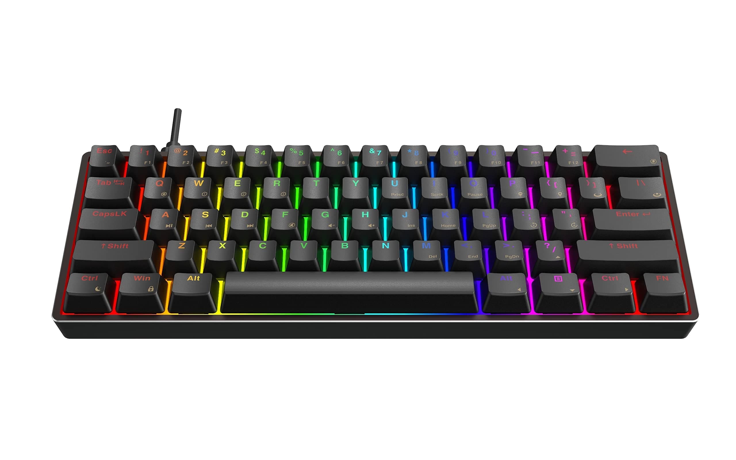 AEON Gaming AC61M GK61 Mechanical Gaming Keyboard - 61 Keys Aluminum Case Two USB-C Ports PBT Keycap Hot Swappable RGB Backlight Programmable for P...